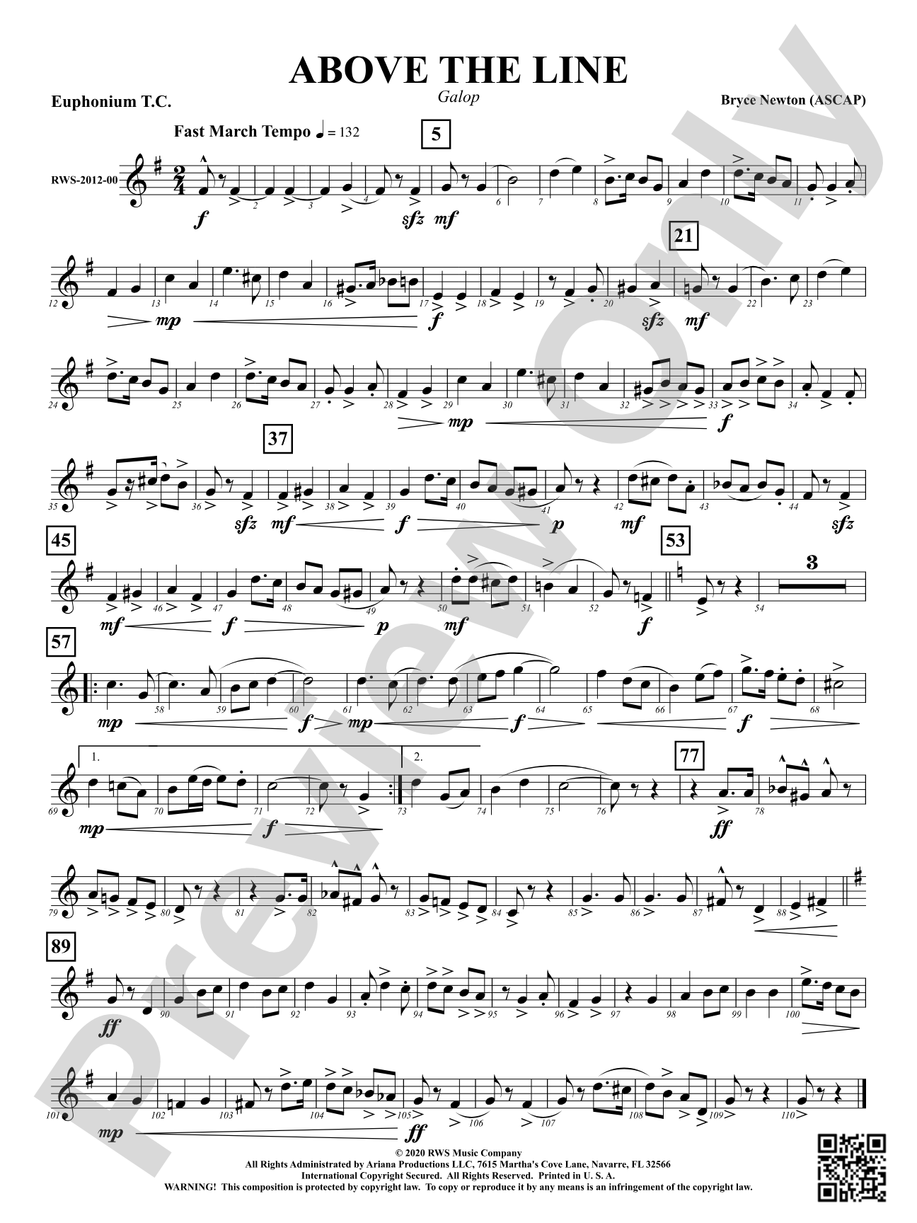 Above the Line - Galop: Baritone T.C.