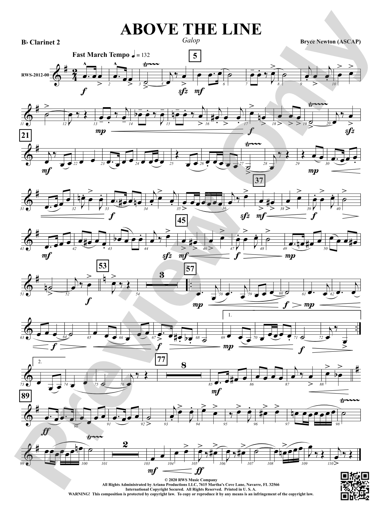 Above the Line - Galop: 2nd B-flat Clarinet