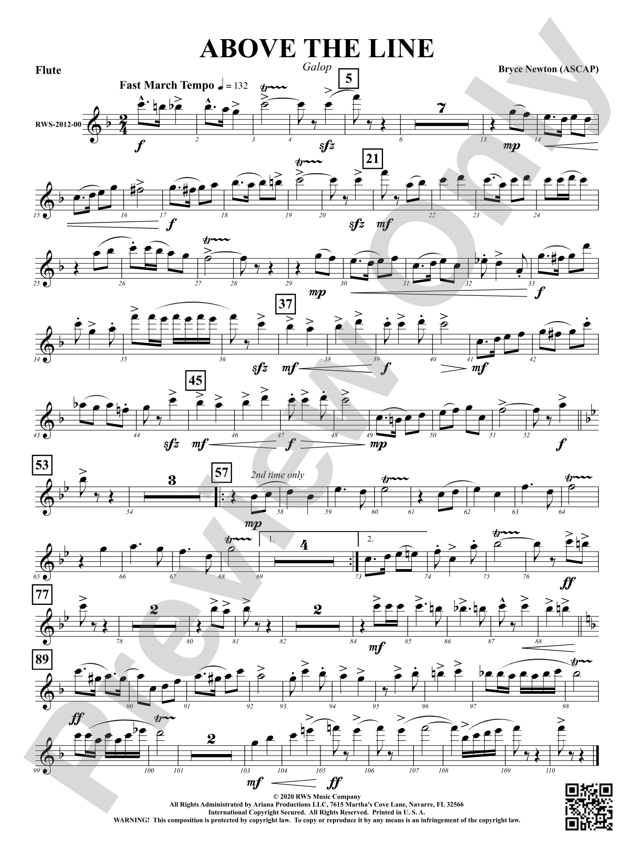 Above the Line - Galop: 1st Flute