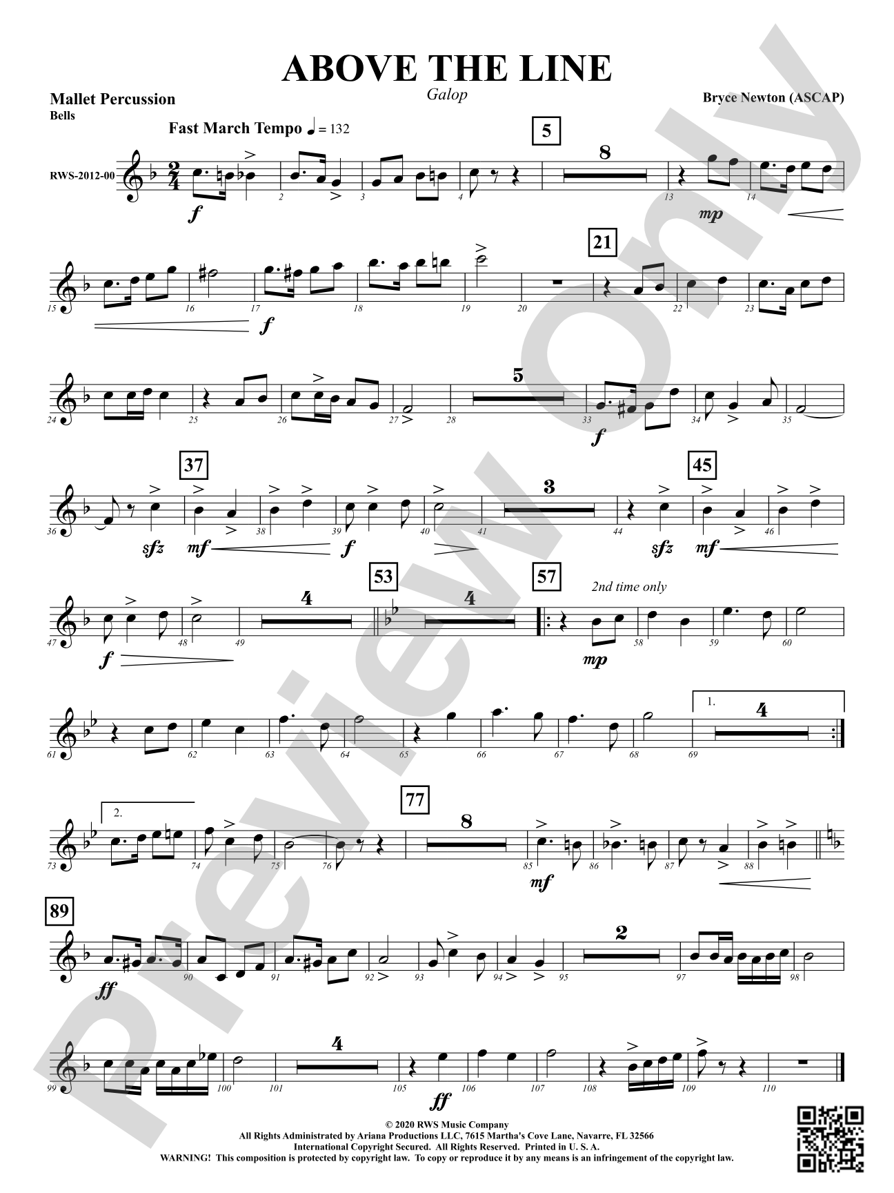 Above the Line - Galop: 1st Mallet Percussion