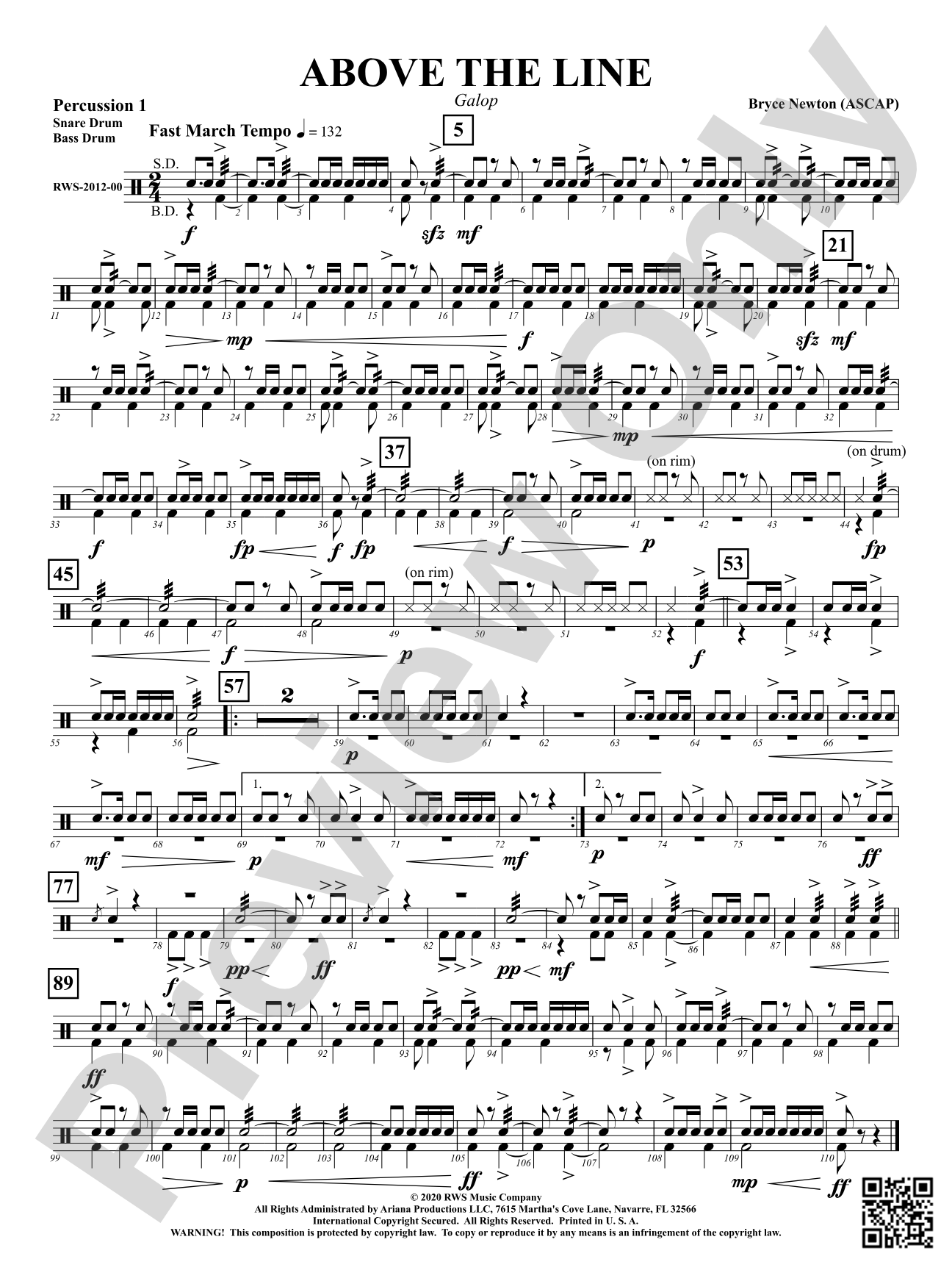 Above the Line - Galop: 1st Percussion