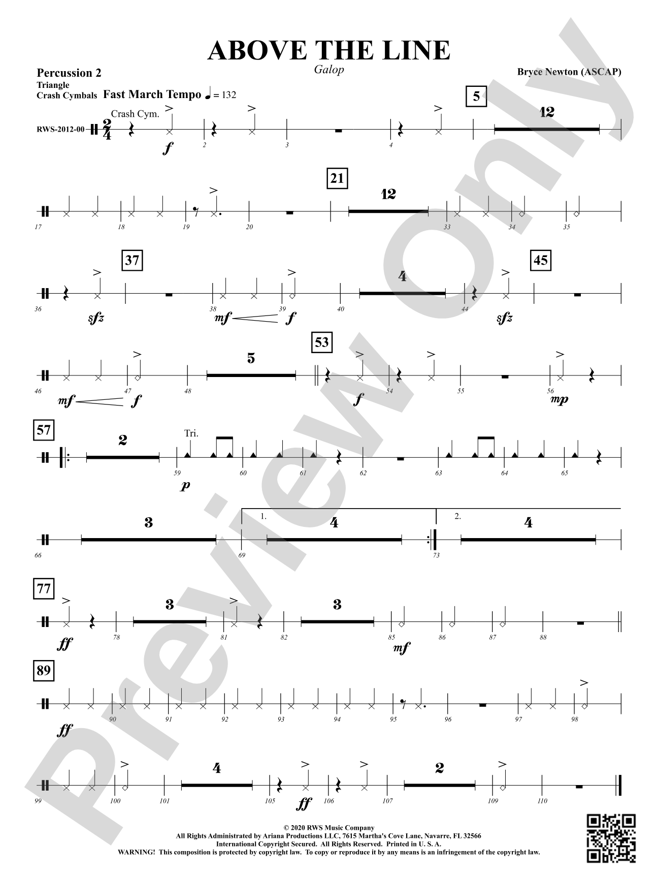Above the Line - Galop: 2nd Percussion