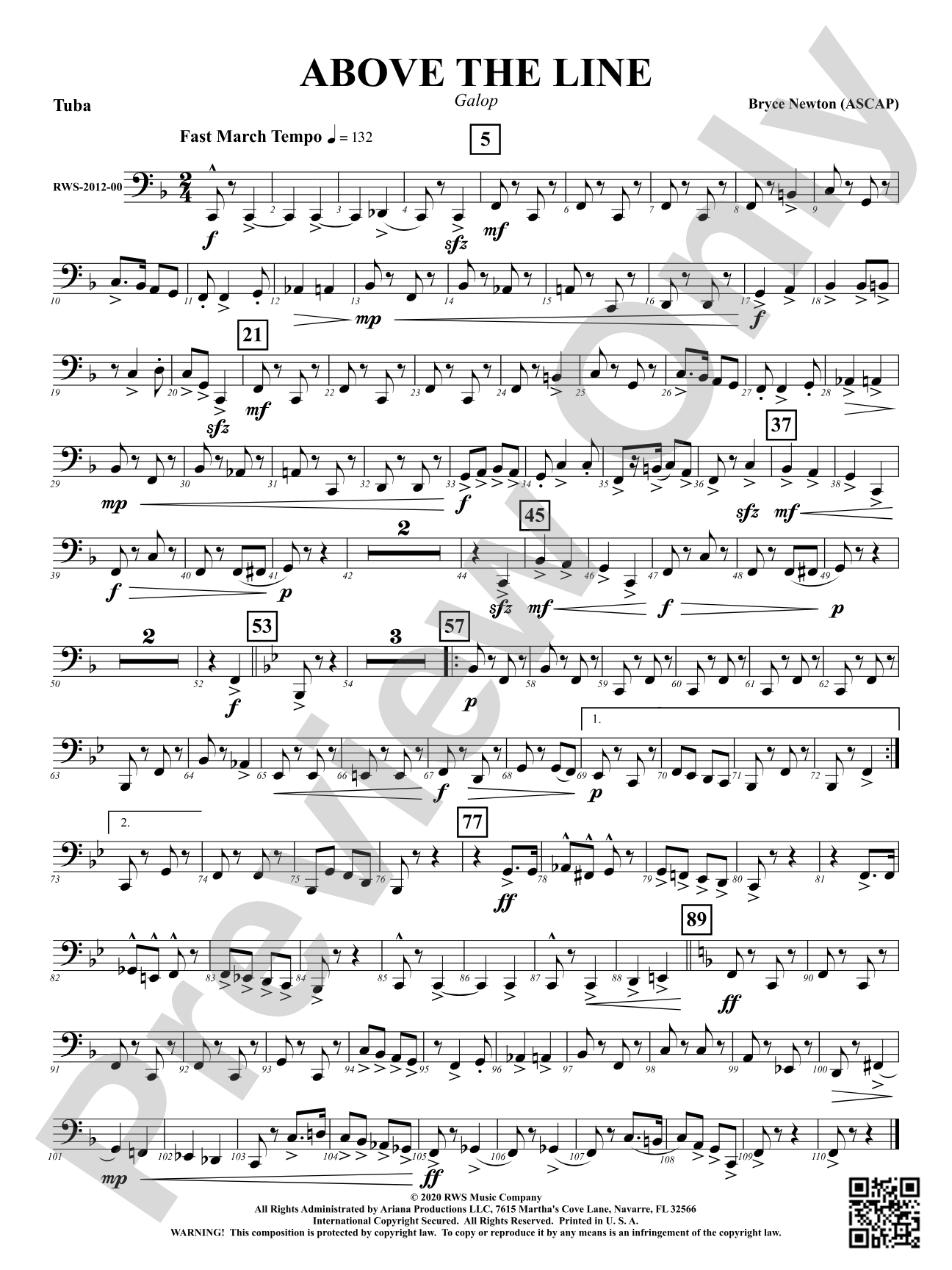 Above the Line - Galop: Tuba