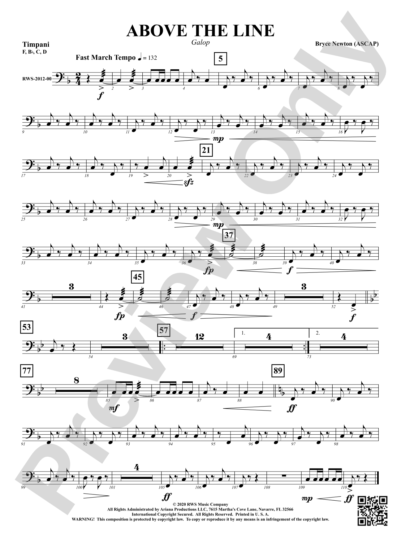 Above the Line - Galop: Timpani