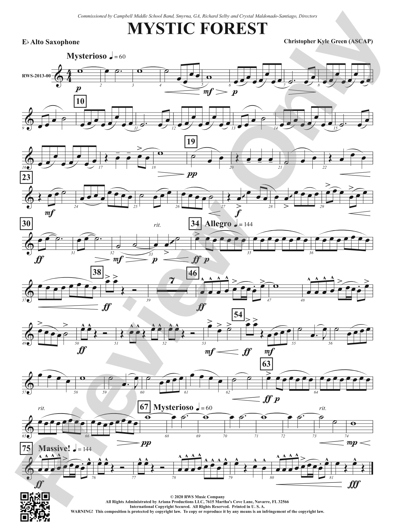 Mystic Forest: 1st E-flat Alto Saxophone