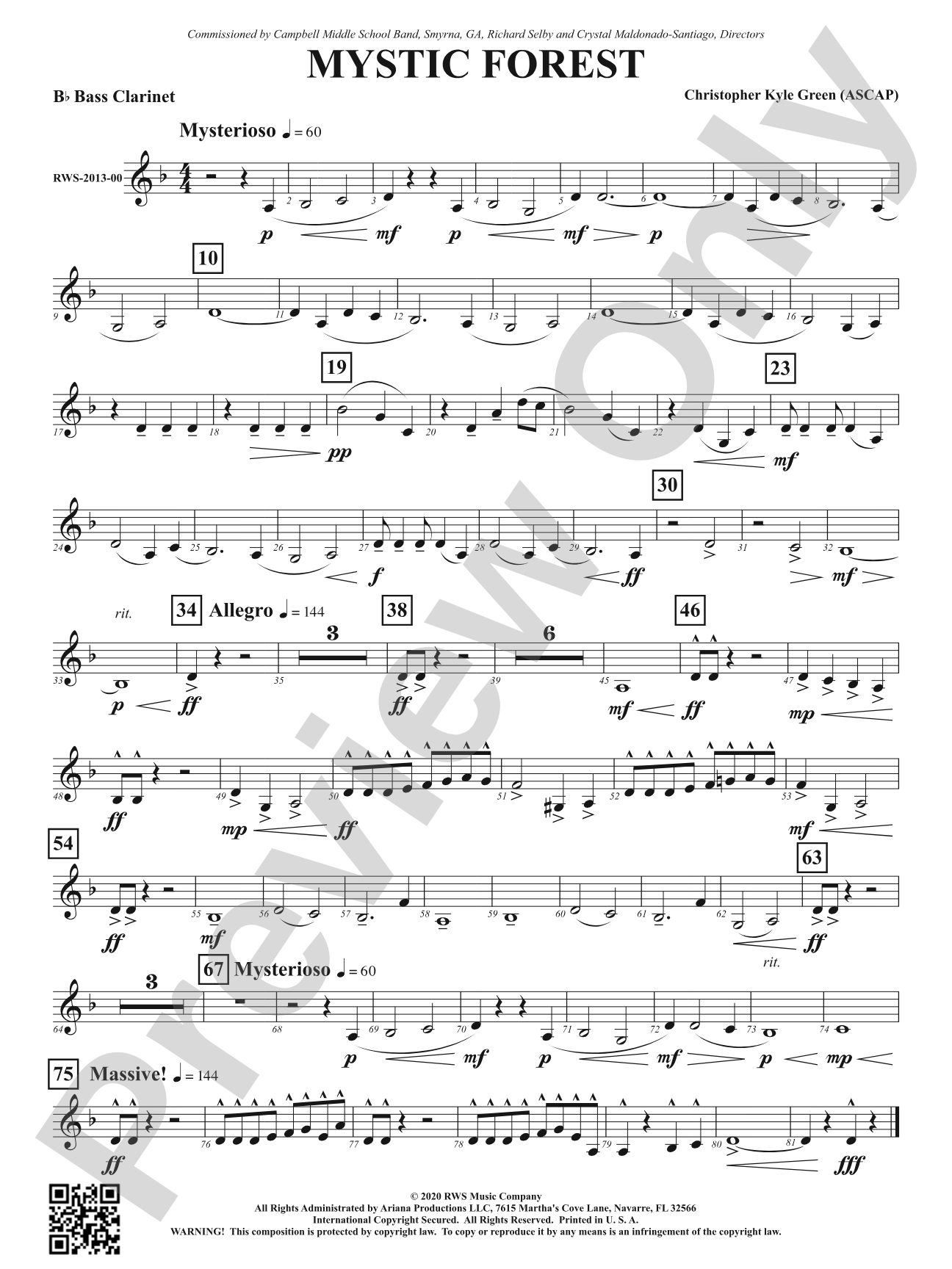 Mystic Forest: B-flat Bass Clarinet