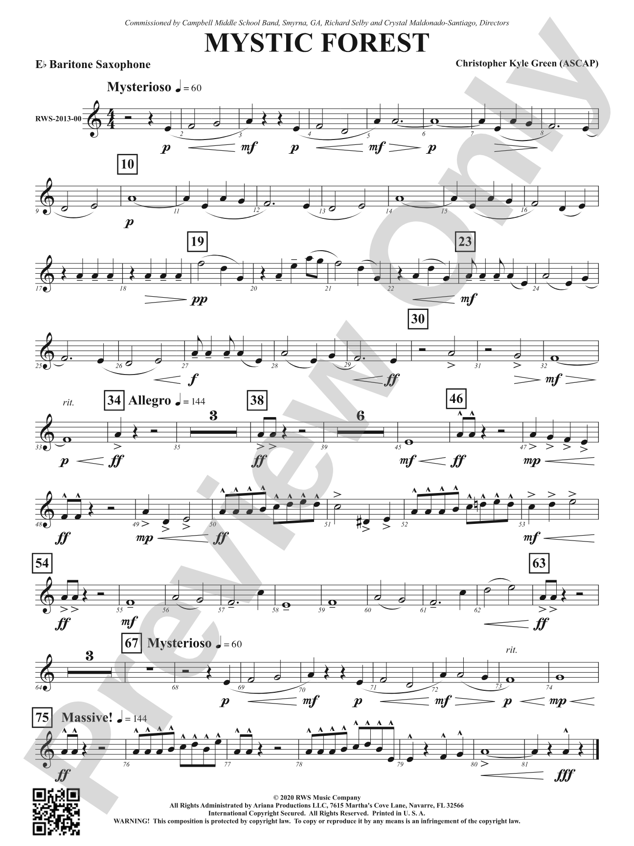Mystic Forest: E-flat Baritone Saxophone