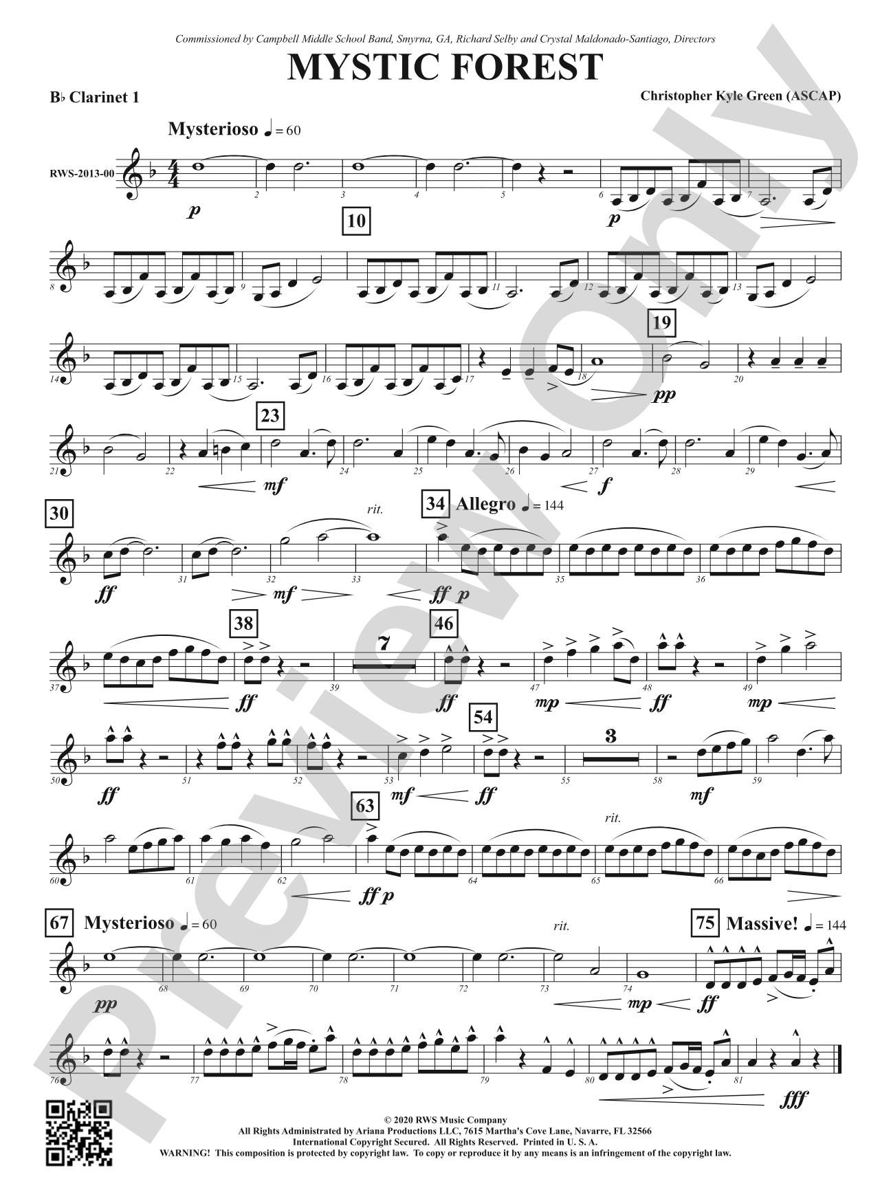 Mystic Forest: 1st B-flat Clarinet