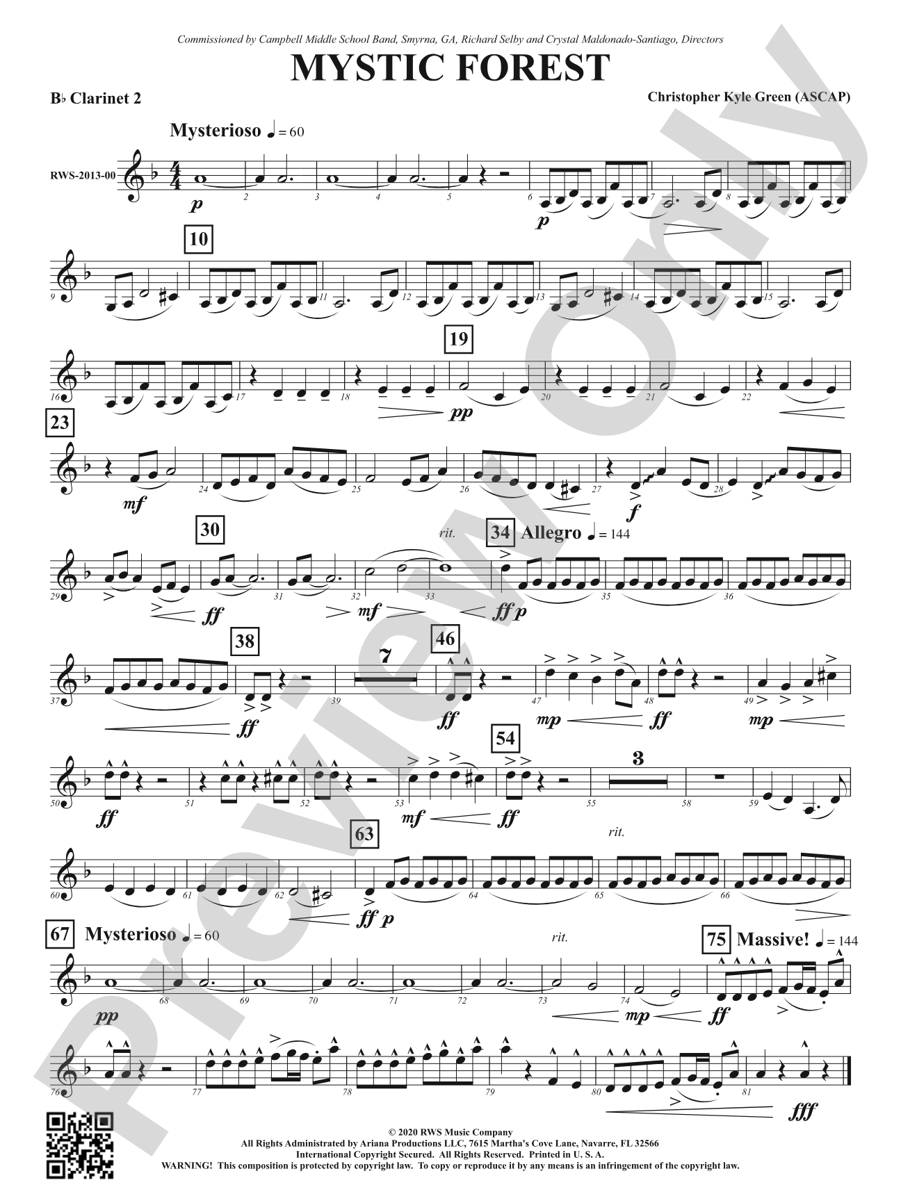 Mystic Forest: 2nd B-flat Clarinet