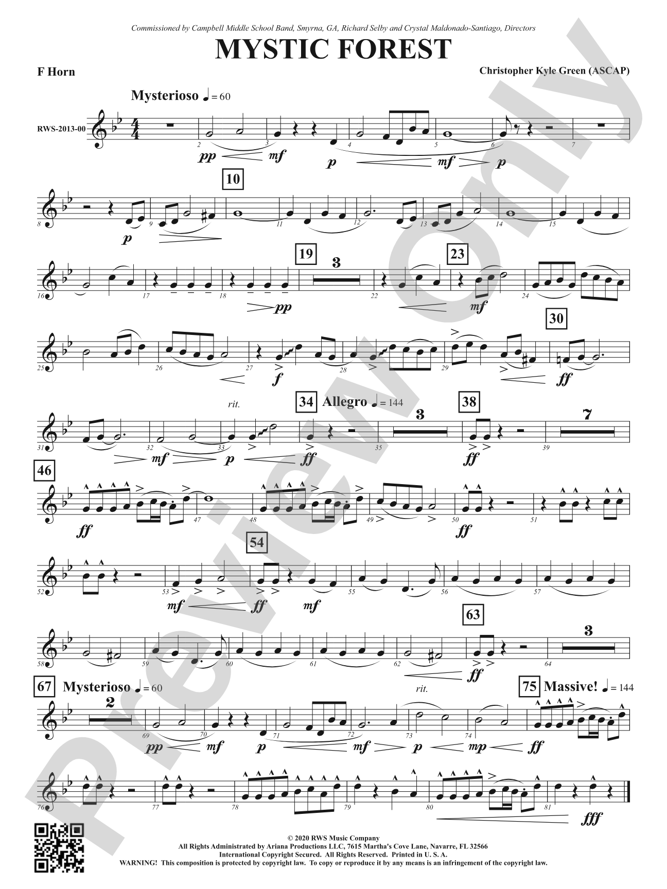 Mystic Forest: 1st F Horn