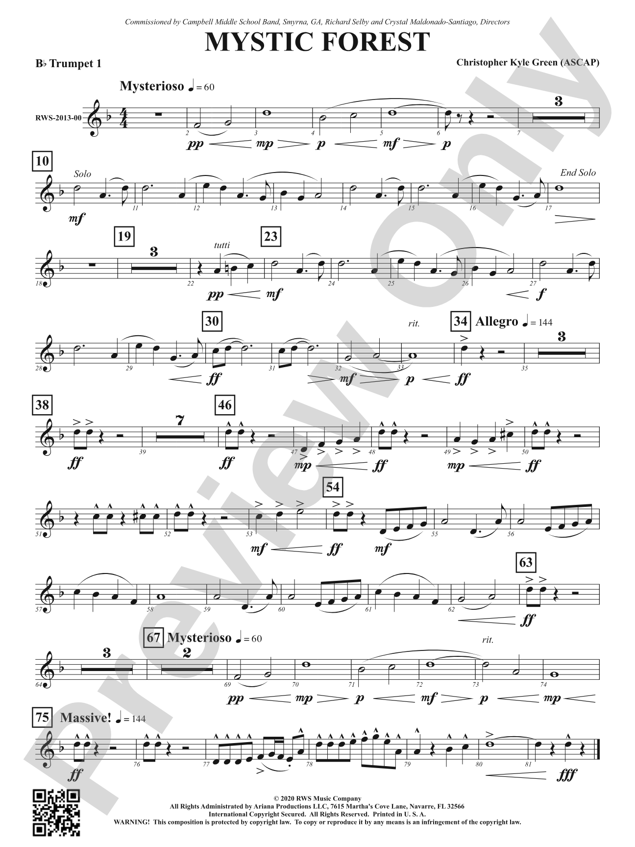 Mystic Forest: 1st B-flat Trumpet