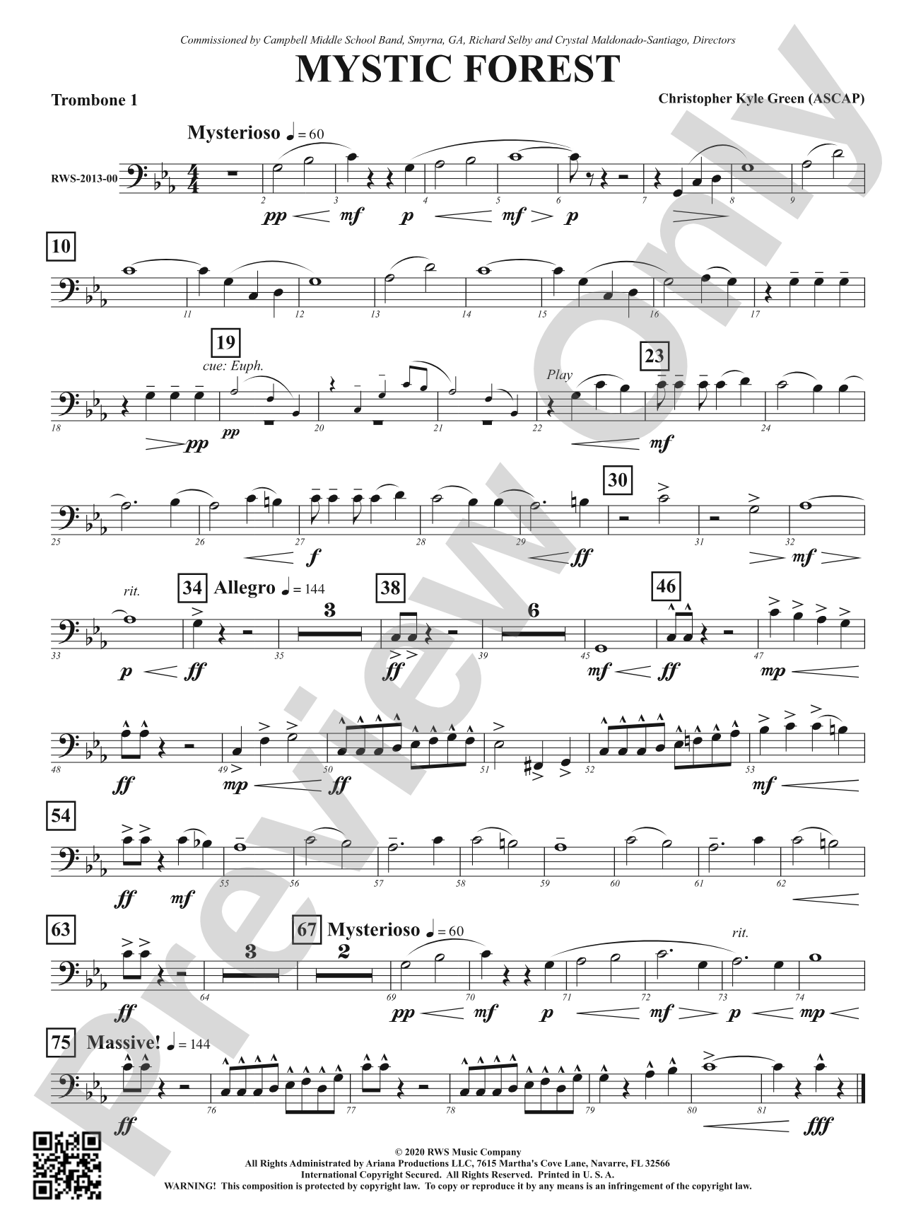 Mystic Forest: 1st Trombone