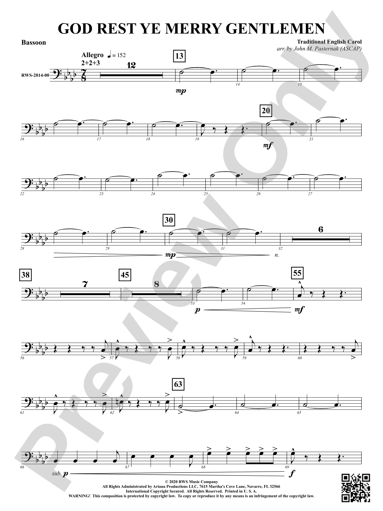 God Rest Ye Merry Gentlemen: Bassoon