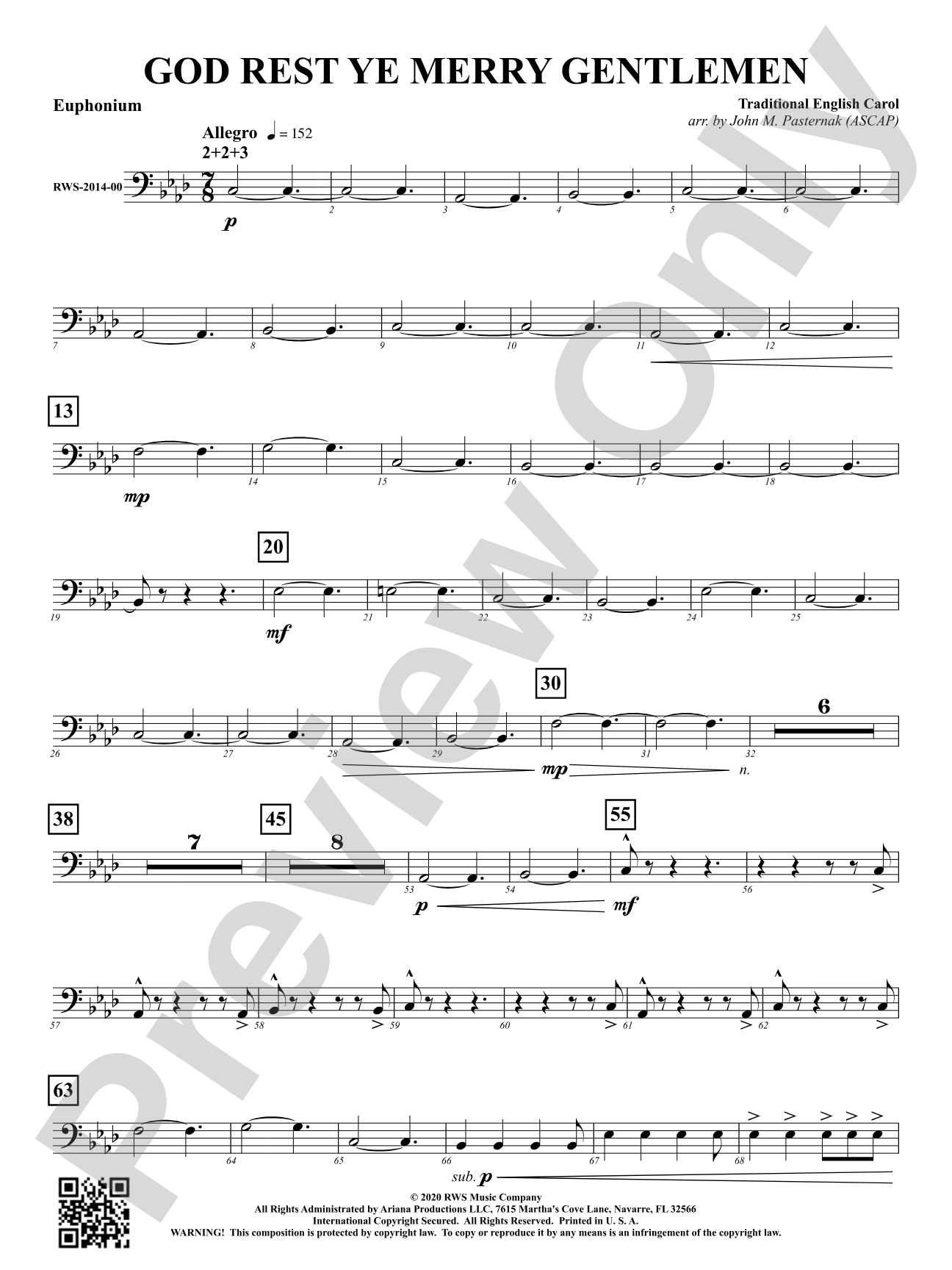 God Rest Ye Merry Gentlemen: Baritone B.C.