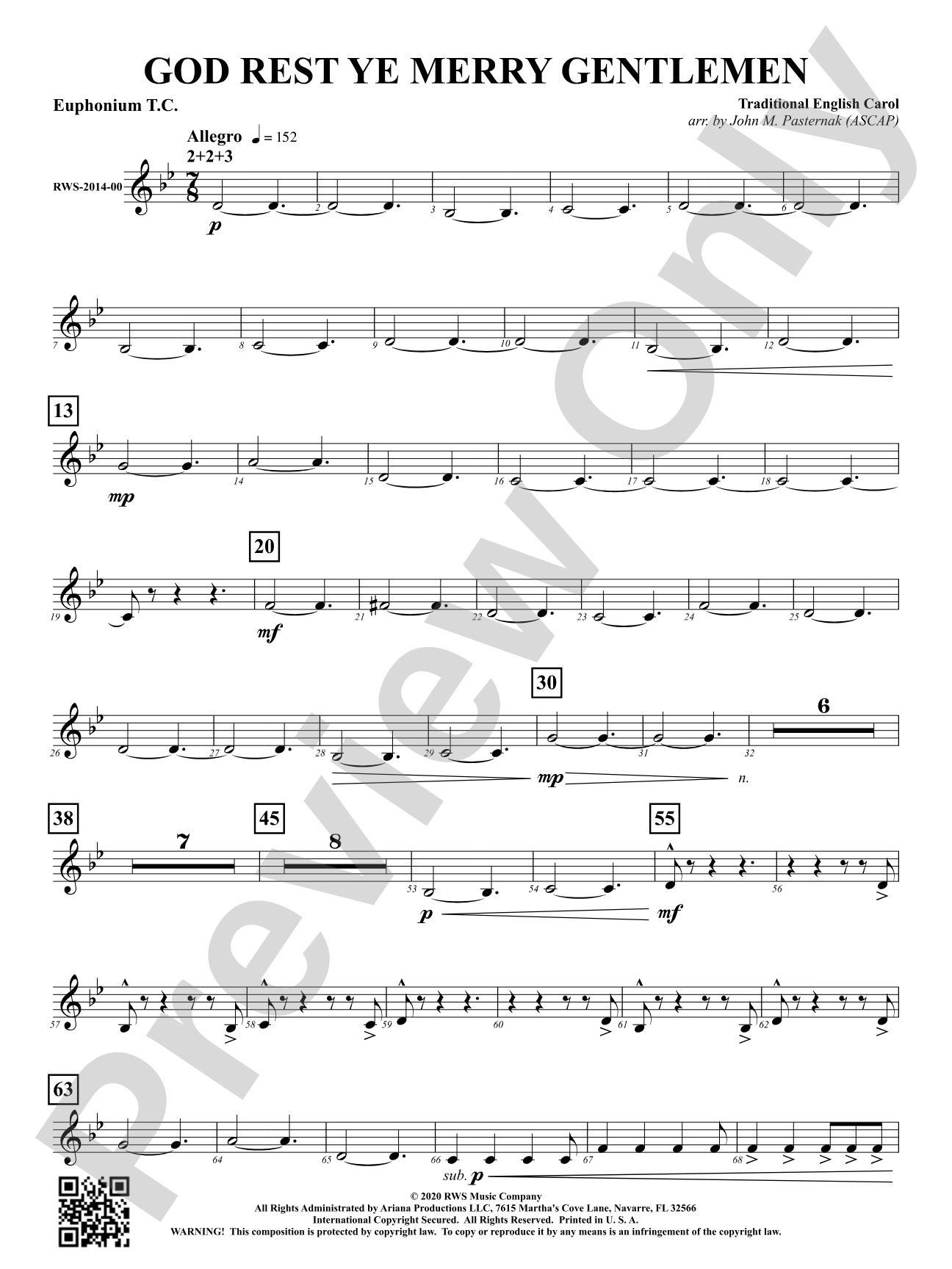 God Rest Ye Merry Gentlemen: Baritone T.C.
