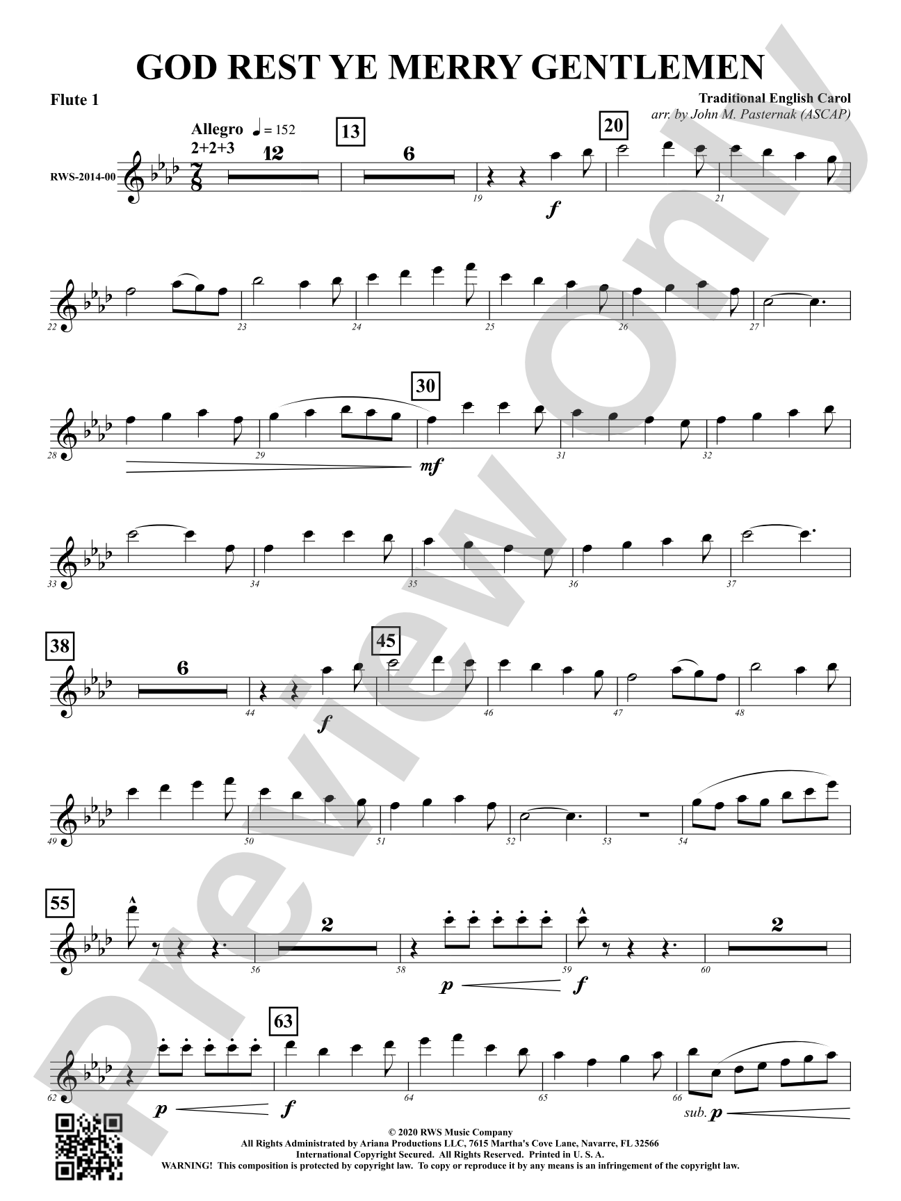 God Rest Ye Merry Gentlemen: 1st Flute