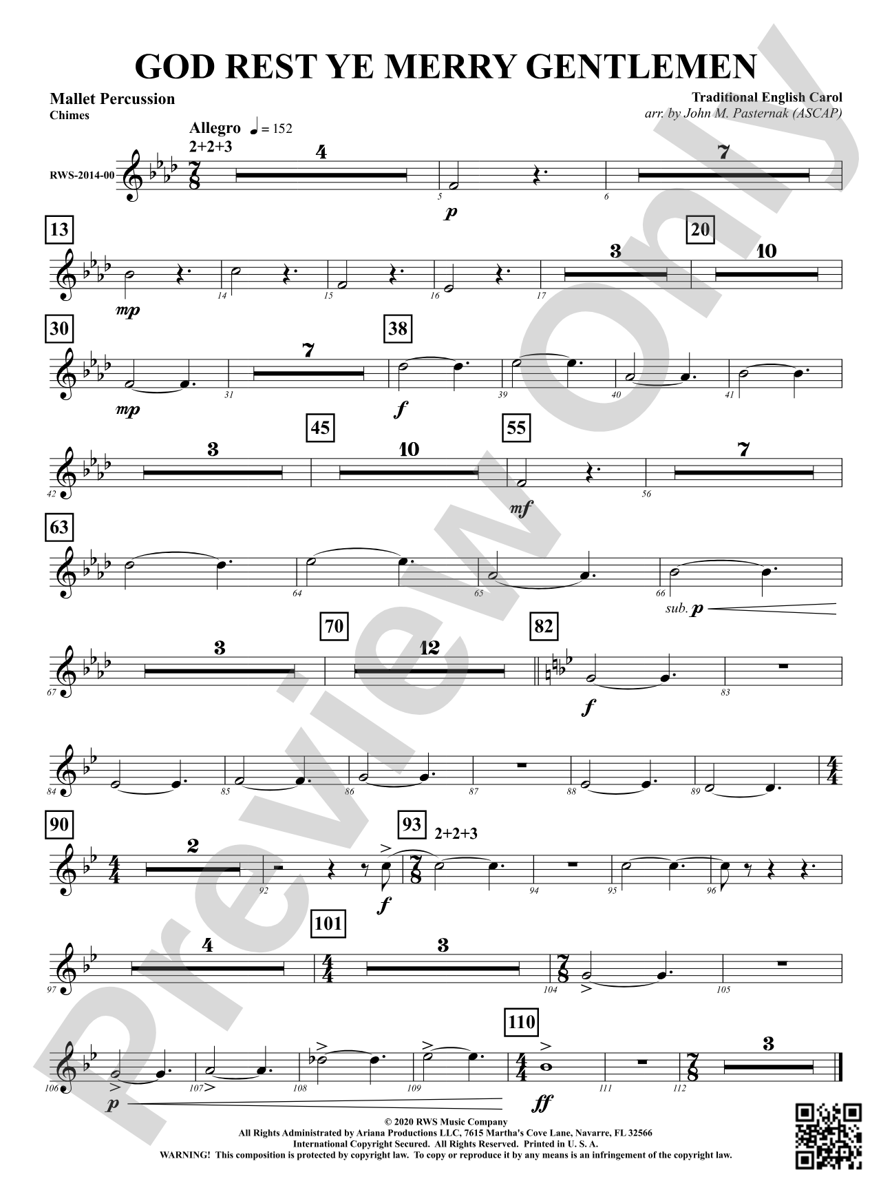 God Rest Ye Merry Gentlemen: 1st Mallet Percussion
