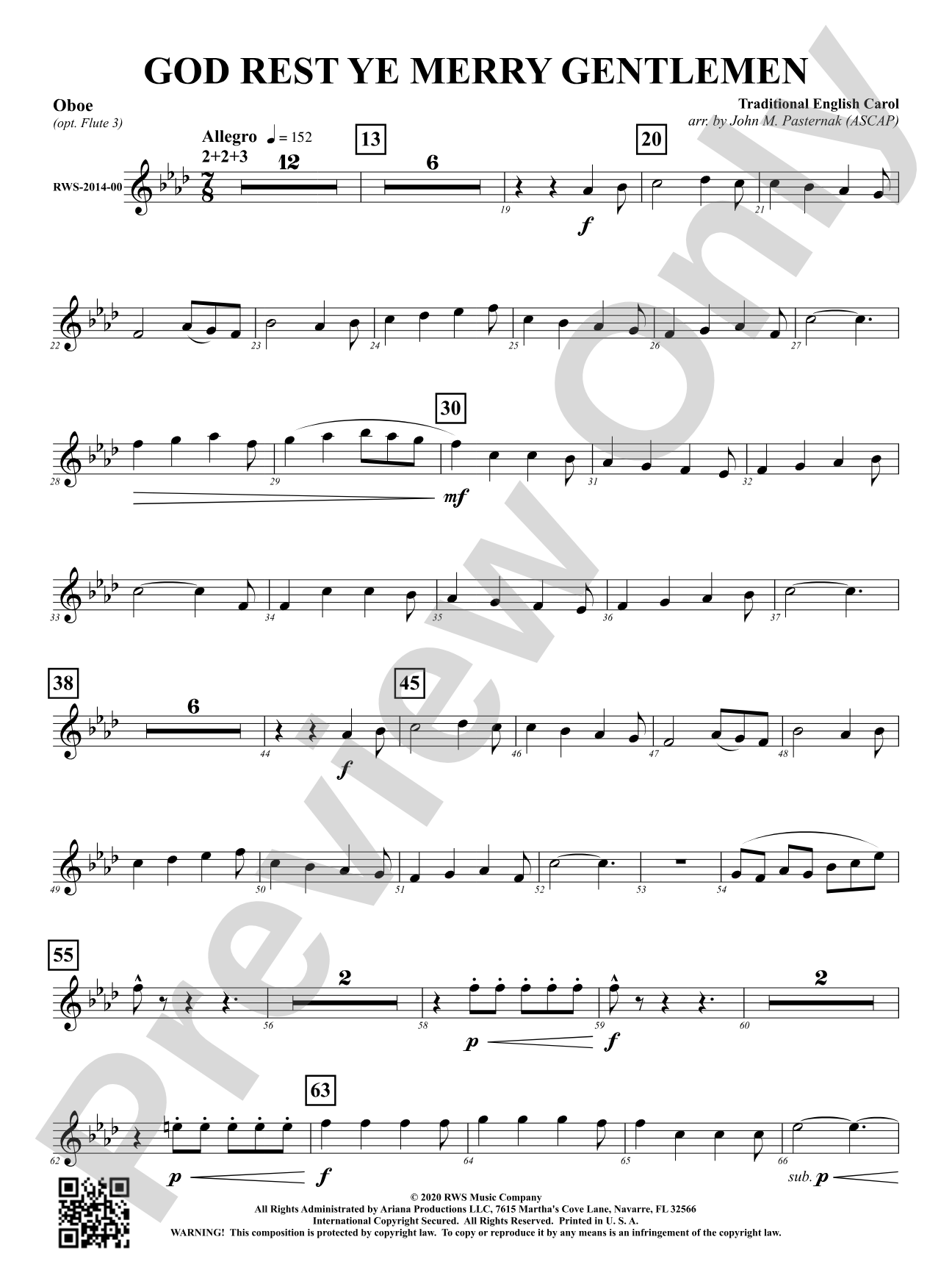 God Rest Ye Merry Gentlemen: Oboe