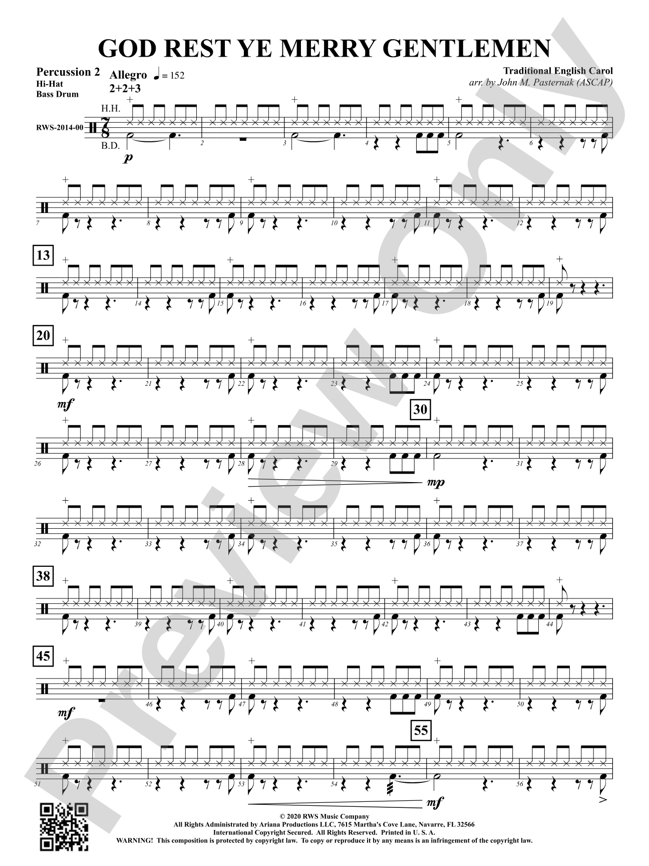 God Rest Ye Merry Gentlemen: 2nd Percussion