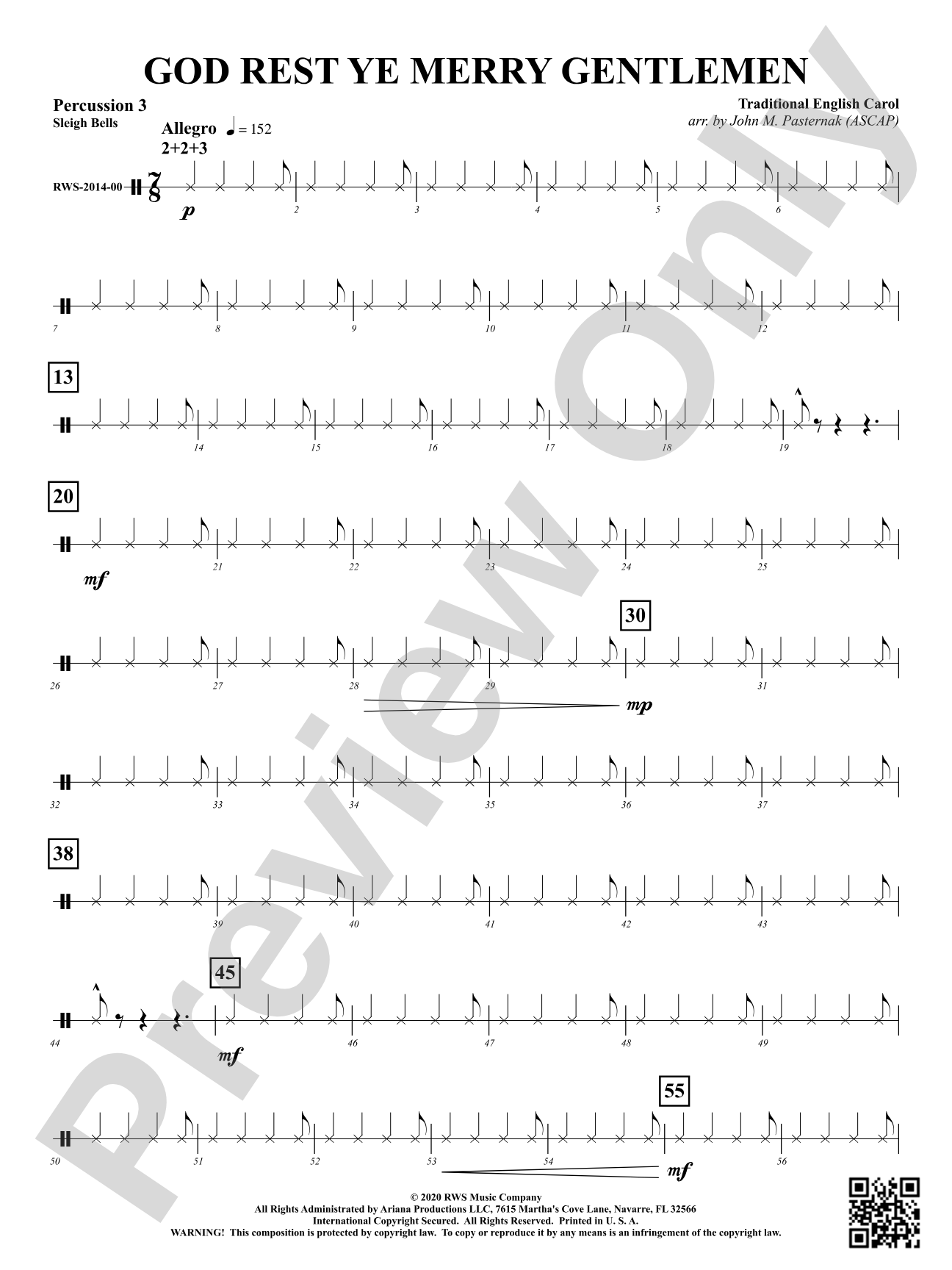 God Rest Ye Merry Gentlemen: 3rd Percussion