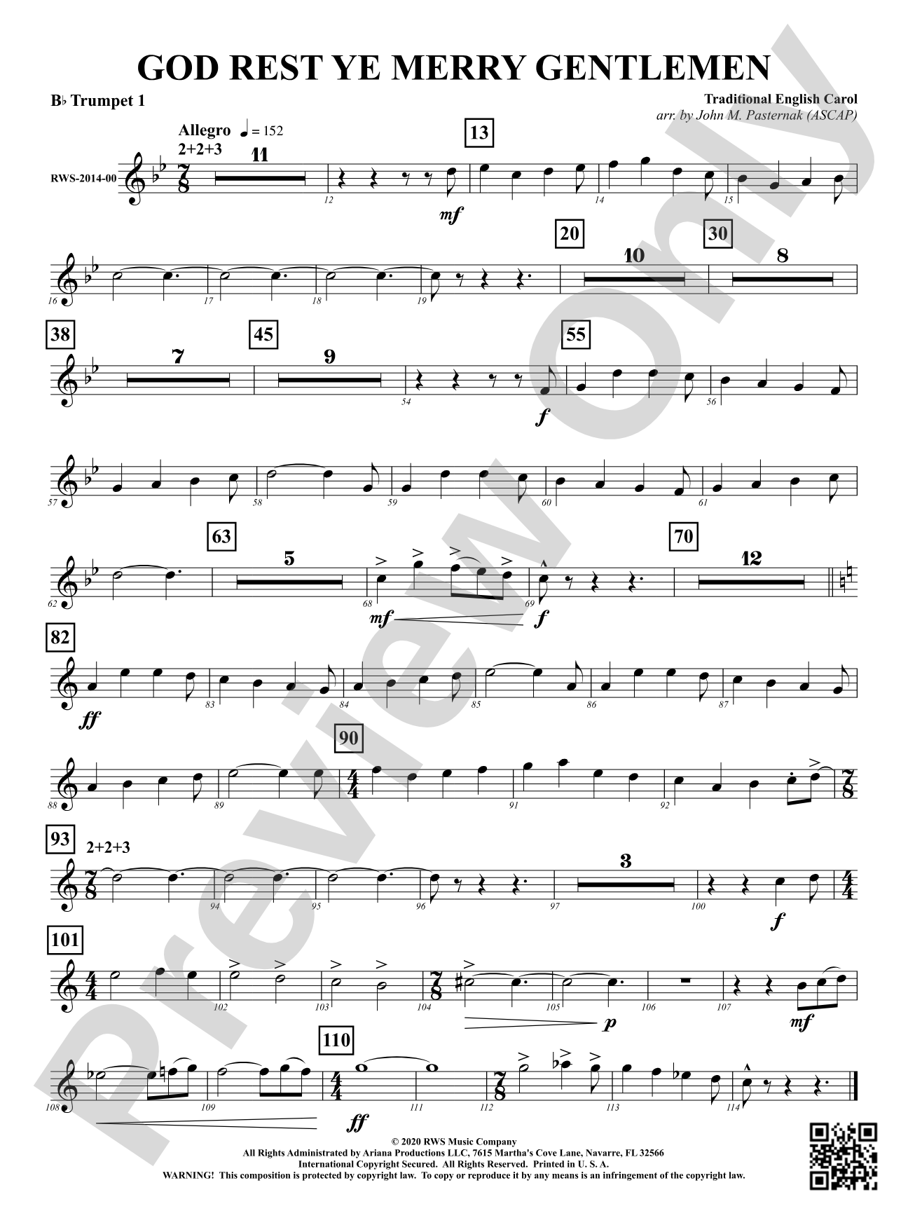 God Rest Ye Merry Gentlemen: 1st B-flat Trumpet