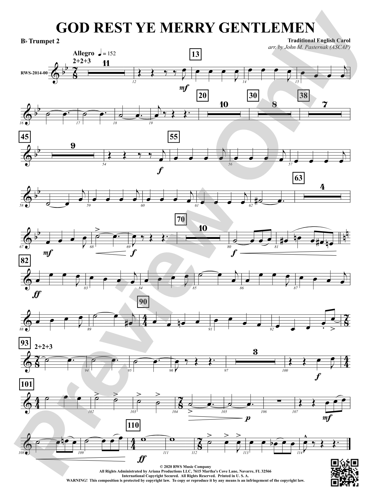 God Rest Ye Merry Gentlemen: 2nd B-flat Trumpet