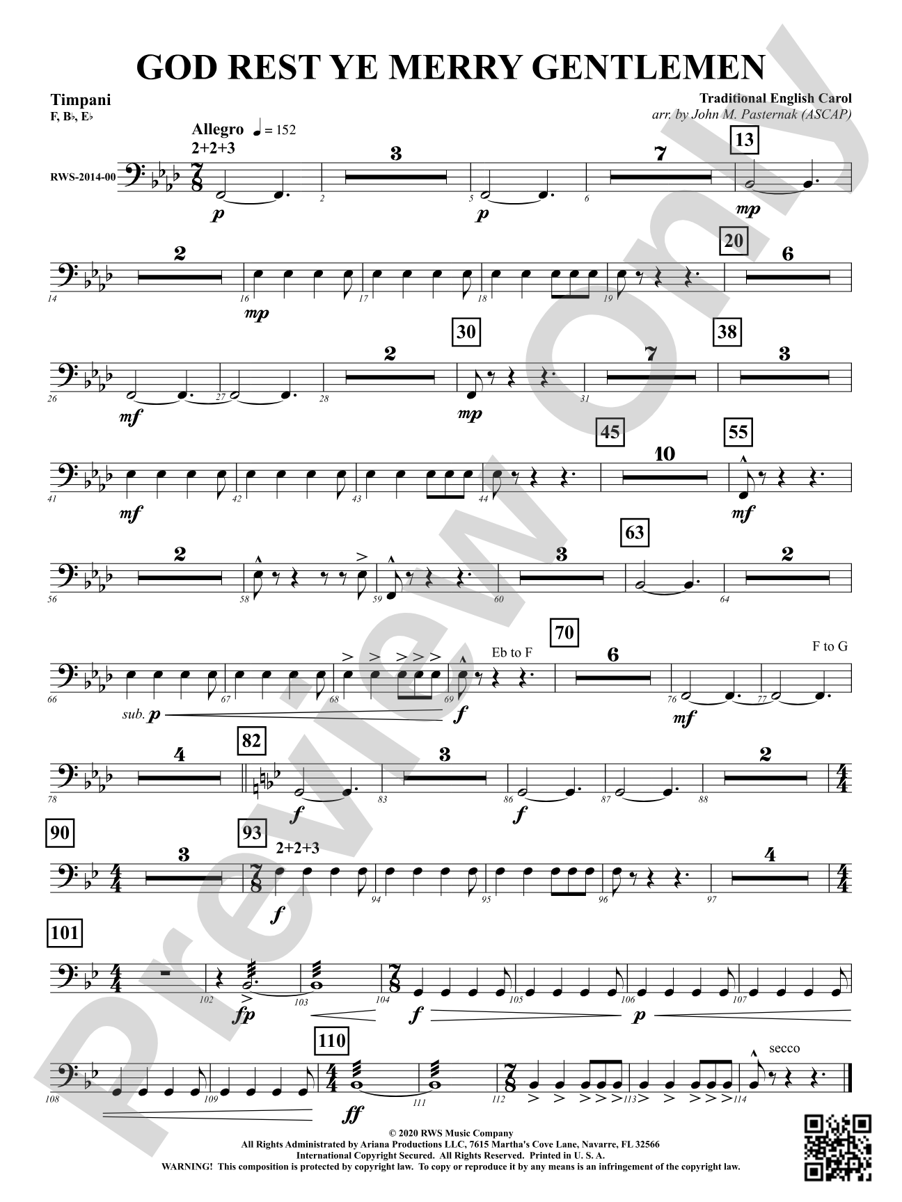 God Rest Ye Merry Gentlemen: Timpani