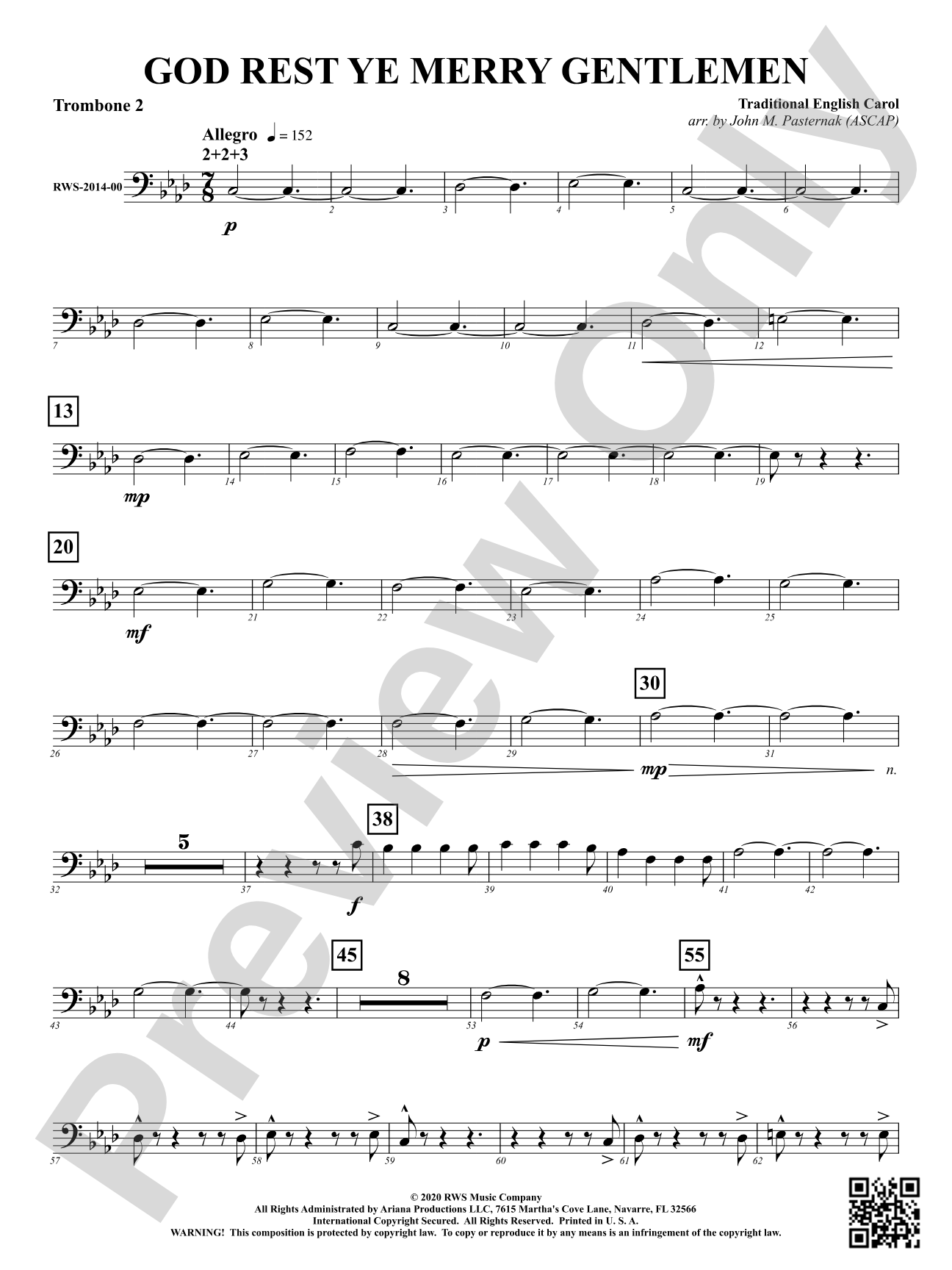 God Rest Ye Merry Gentlemen: 2nd Trombone