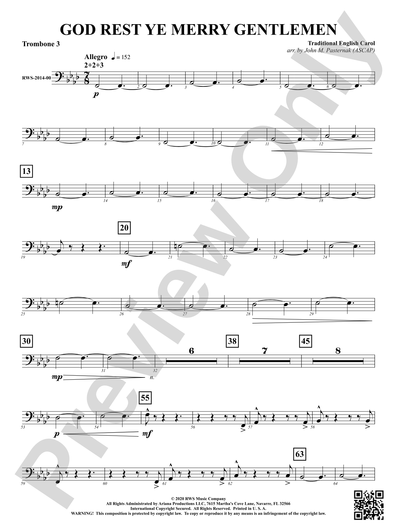 God Rest Ye Merry Gentlemen: 3rd Trombone