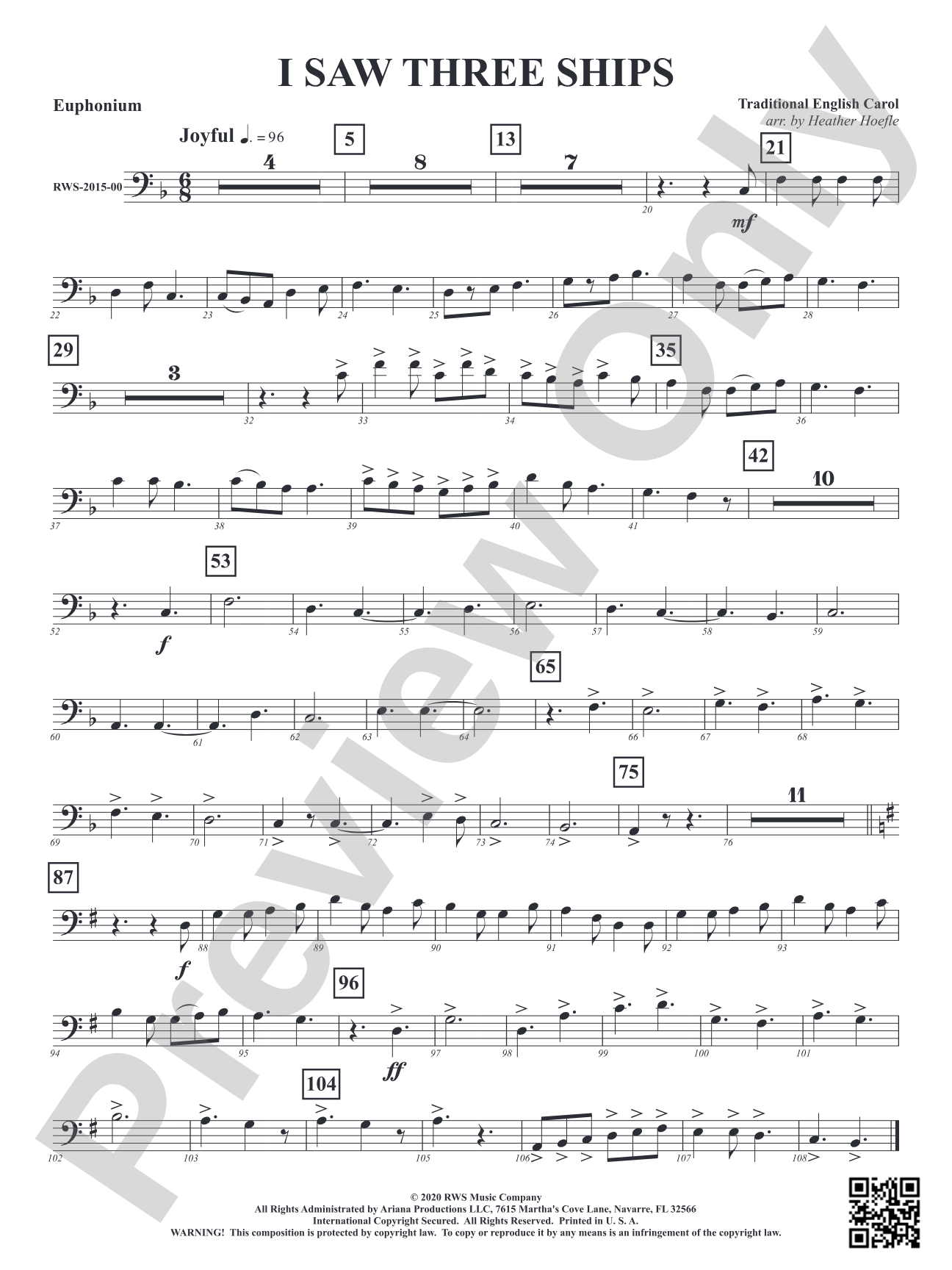I Saw Three Ships: Baritone B.C.