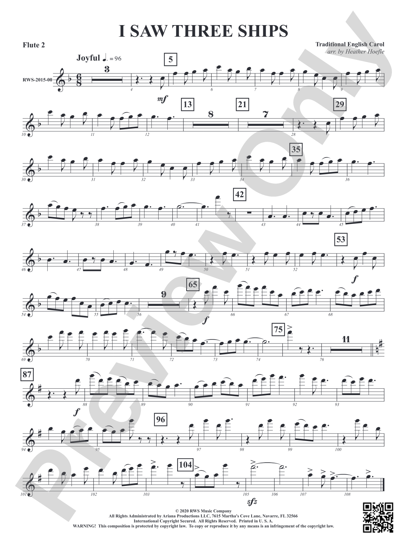 I Saw Three Ships: 2nd Flute