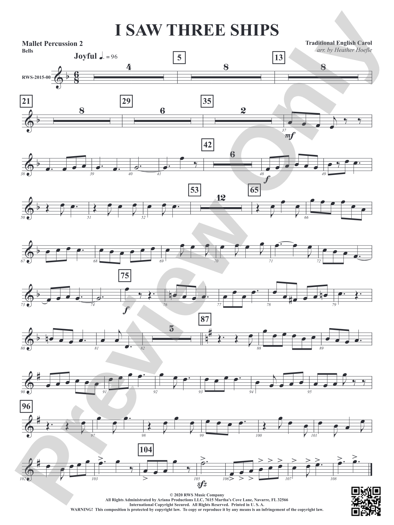 I Saw Three Ships: 2nd Mallet Percussion