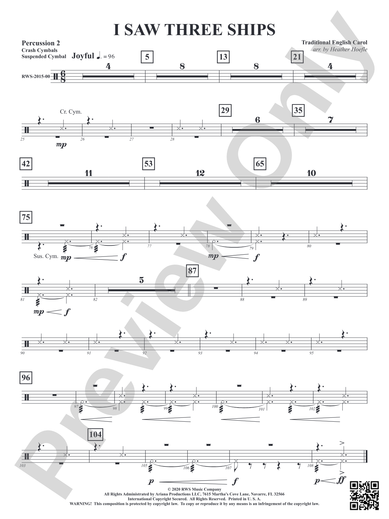 I Saw Three Ships: 2nd Percussion