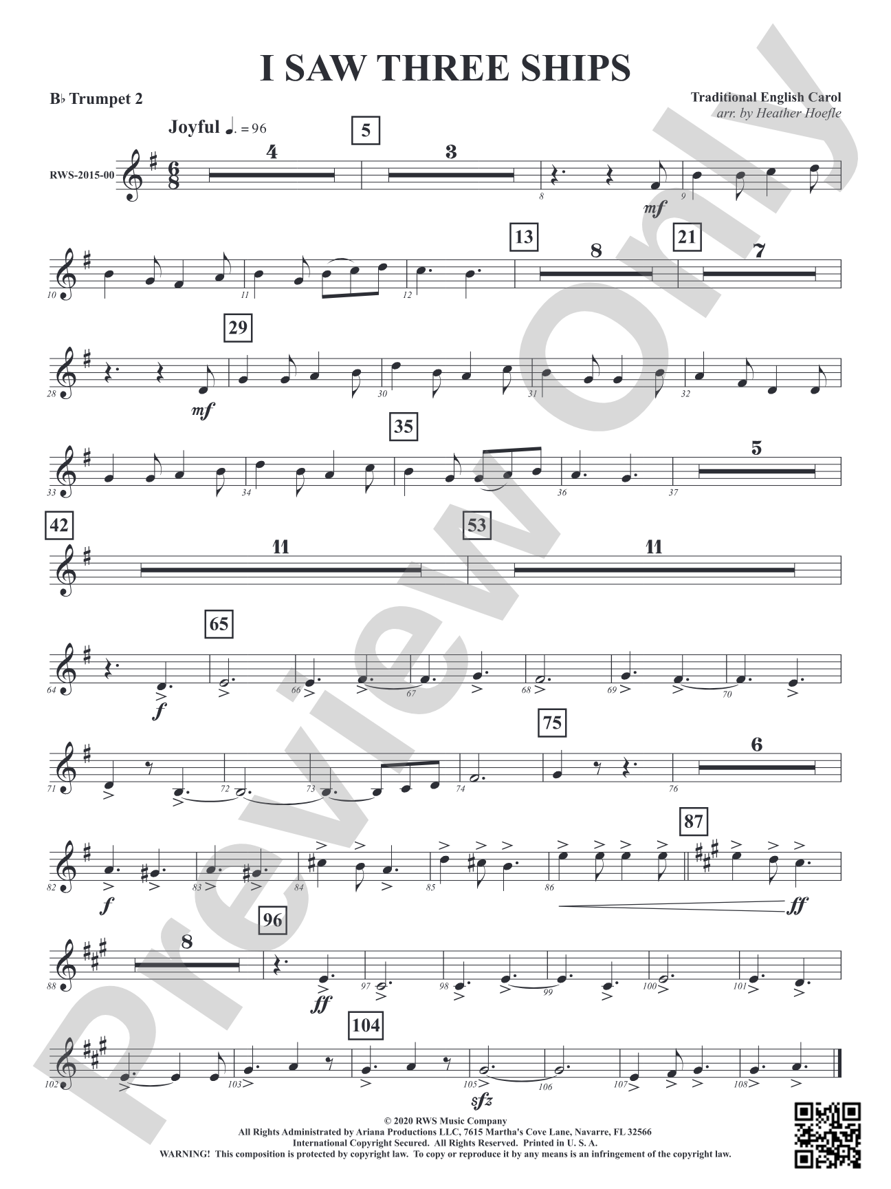 I Saw Three Ships: 2nd B-flat Trumpet