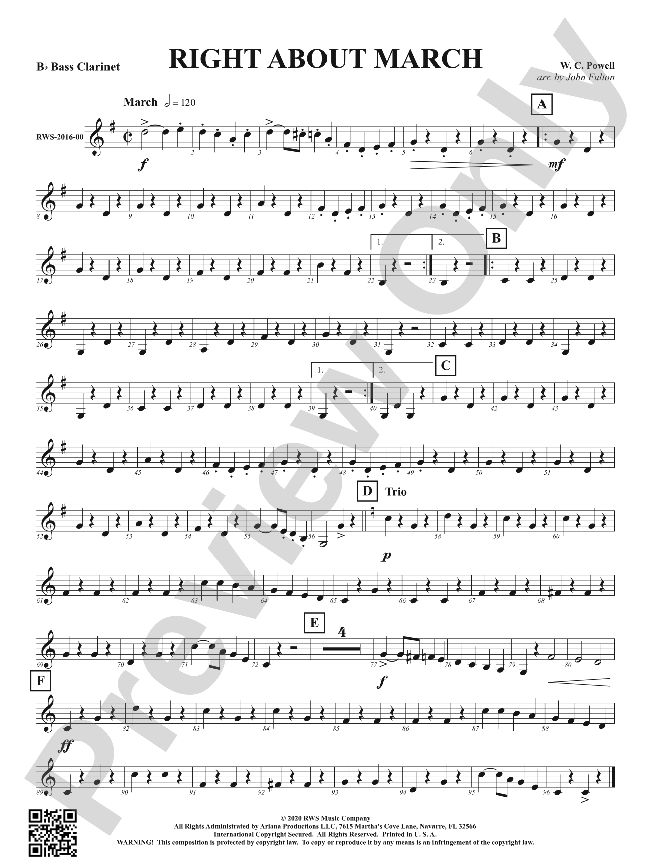 Right About March: B-flat Bass Clarinet
