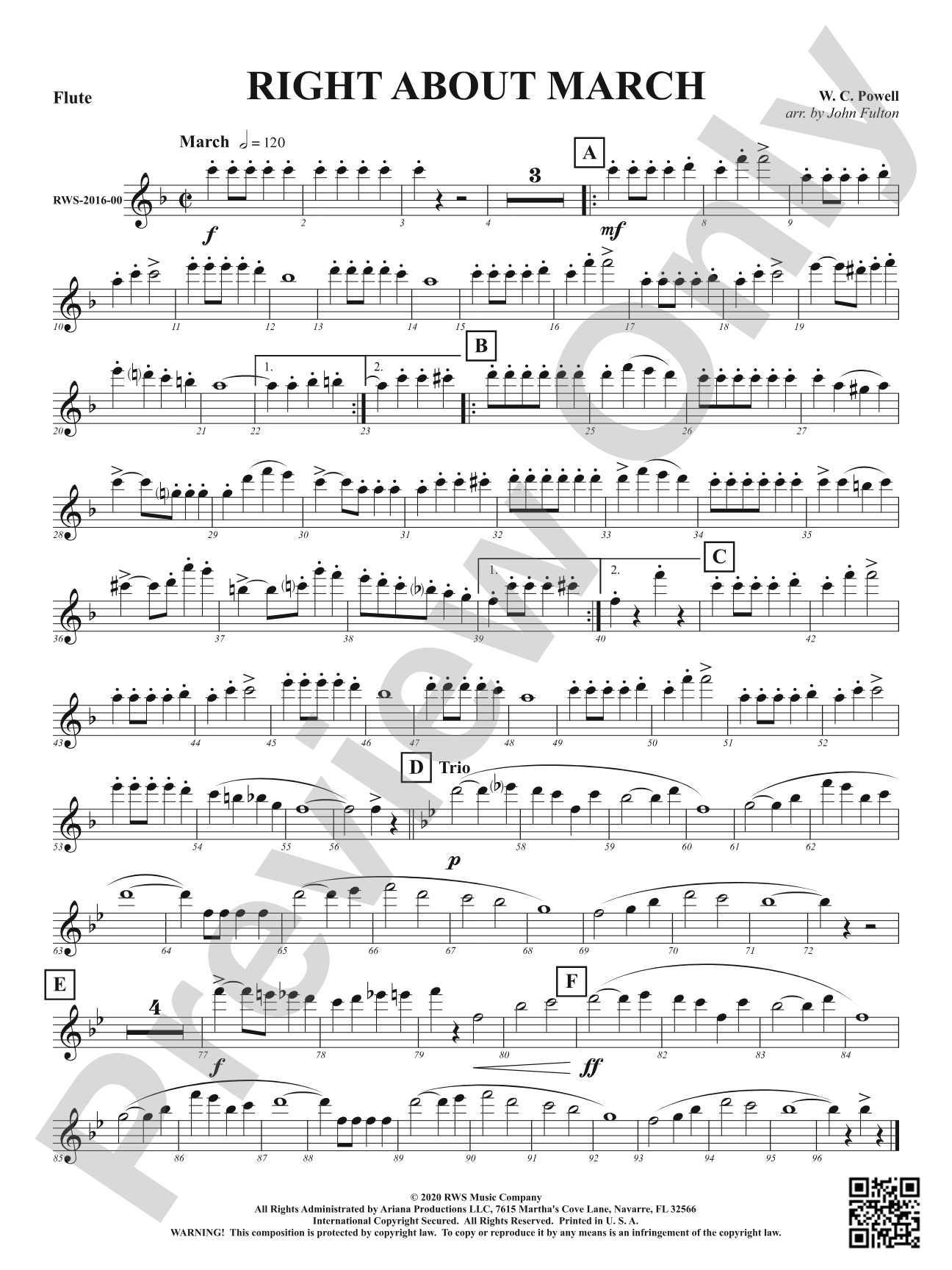 Right About March: 1st Flute