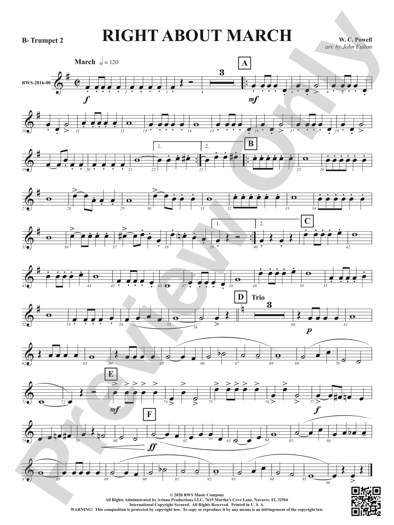 Right About March: 2nd B-flat Trumpet