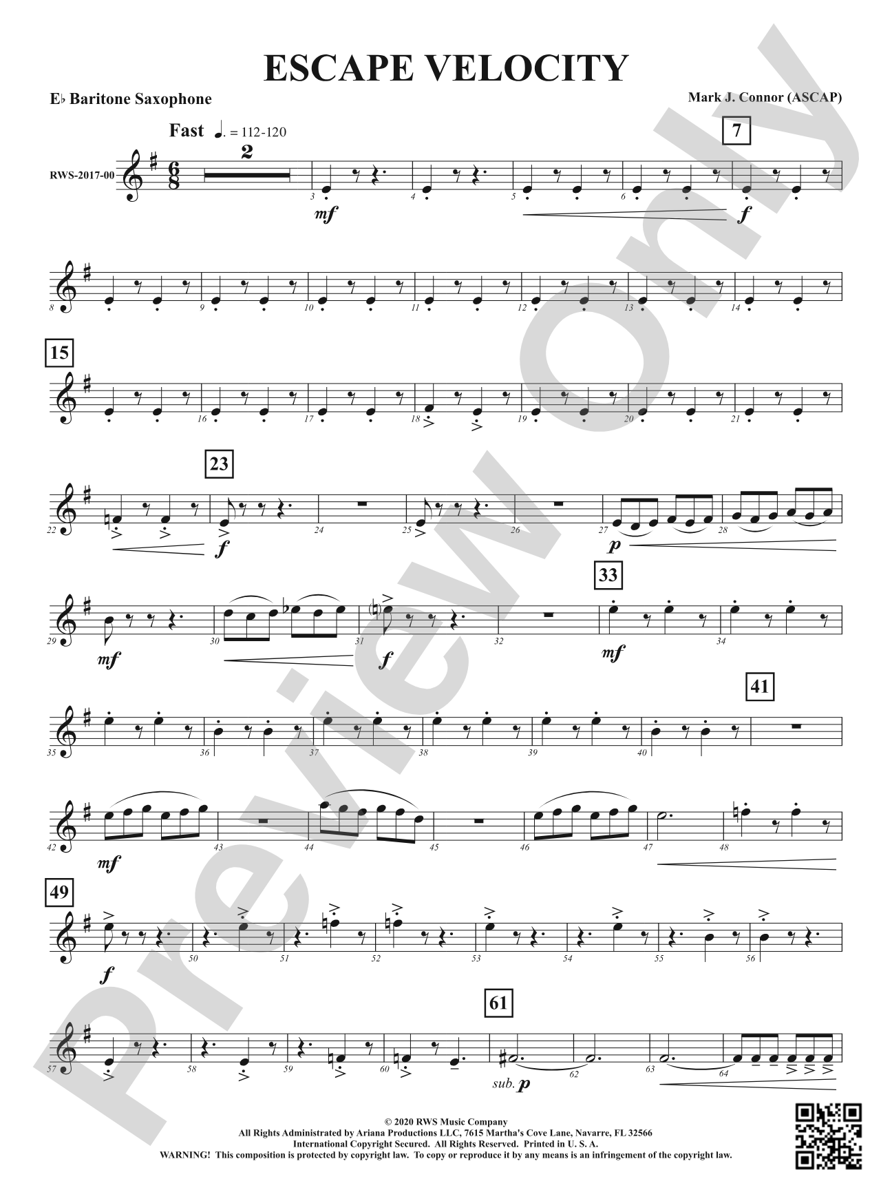 Escape Velocity: E-flat Baritone Saxophone