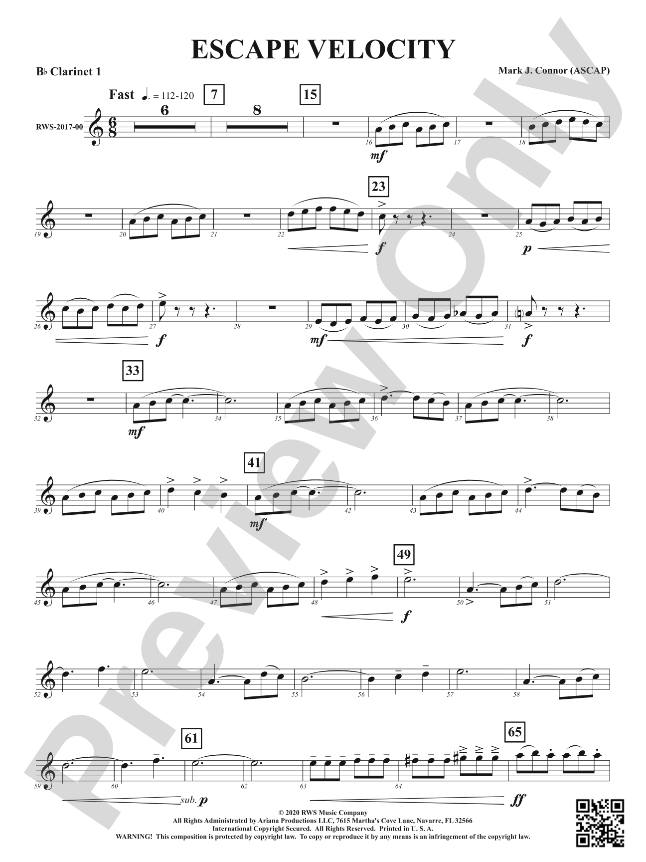 Escape Velocity: 1st B-flat Clarinet