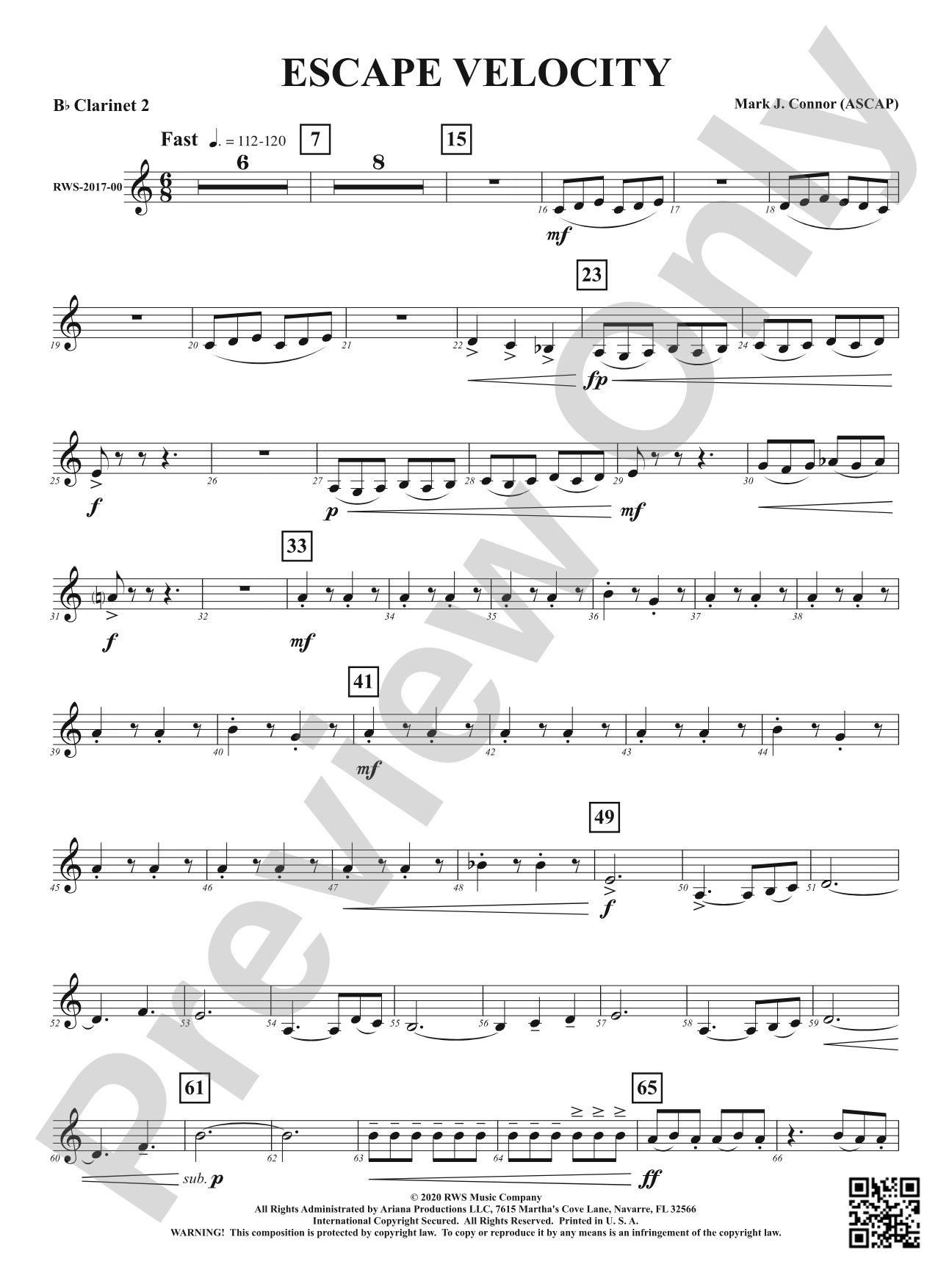 Escape Velocity: 2nd B-flat Clarinet