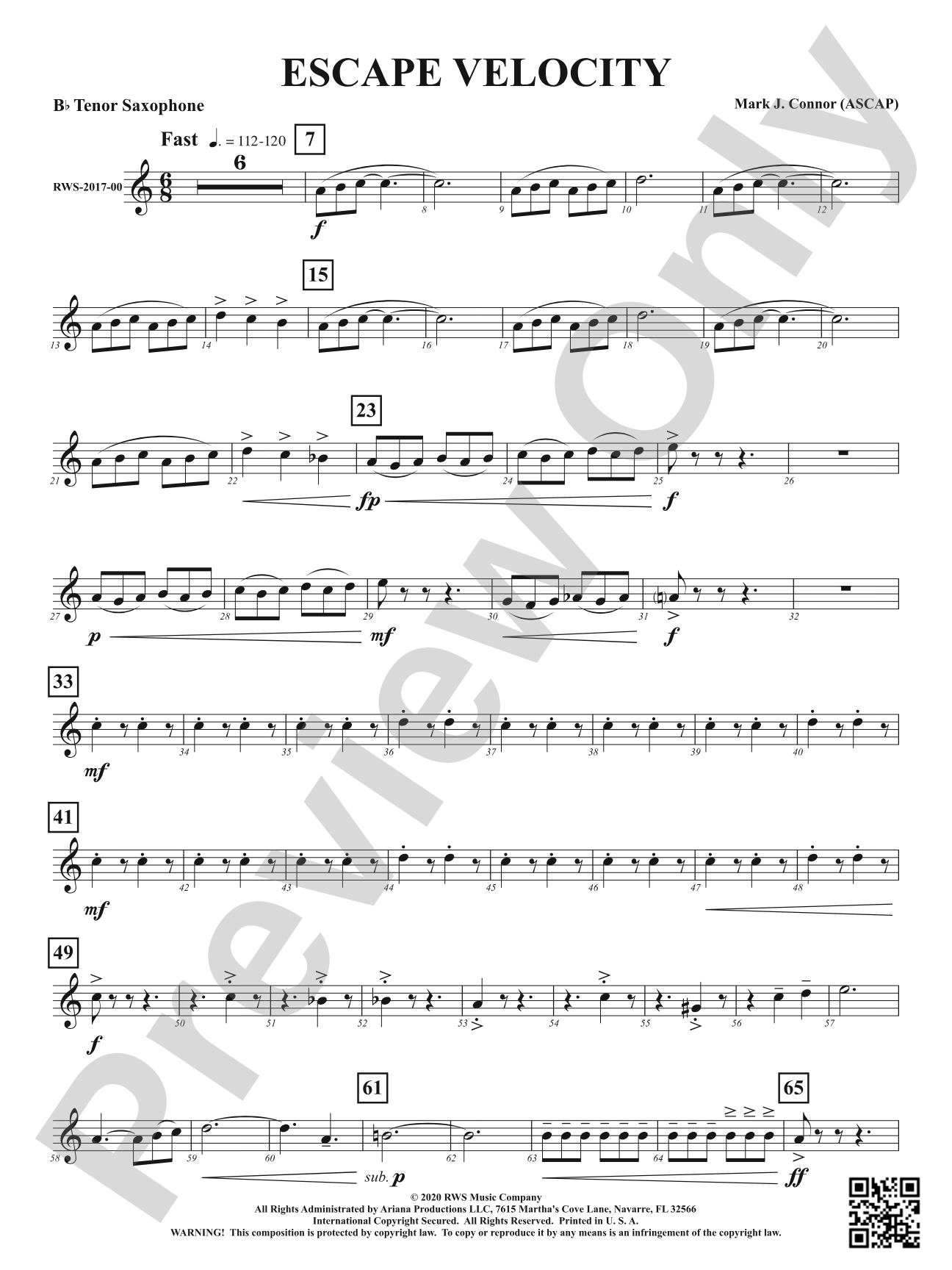 Escape Velocity: B-flat Tenor Saxophone