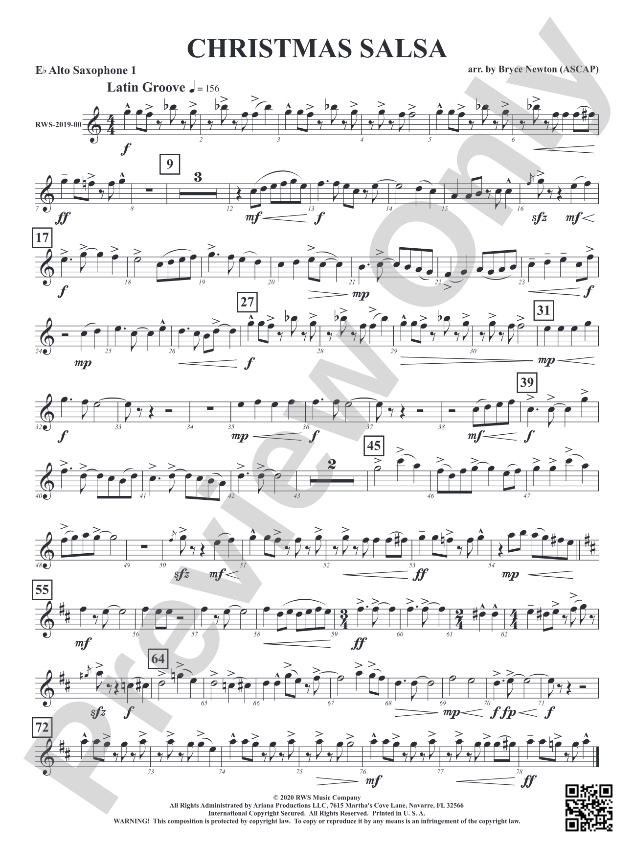 Christmas Salsa: 1st E-flat Alto Saxophone