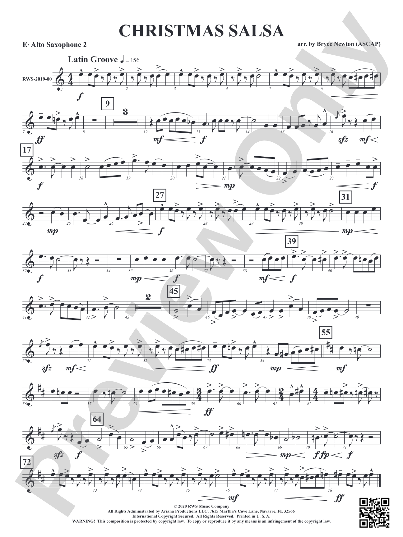 Christmas Salsa: 2nd E-flat Alto Saxophone