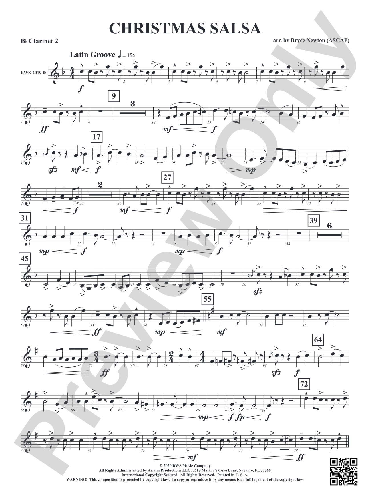 Christmas Salsa: 2nd B-flat Clarinet