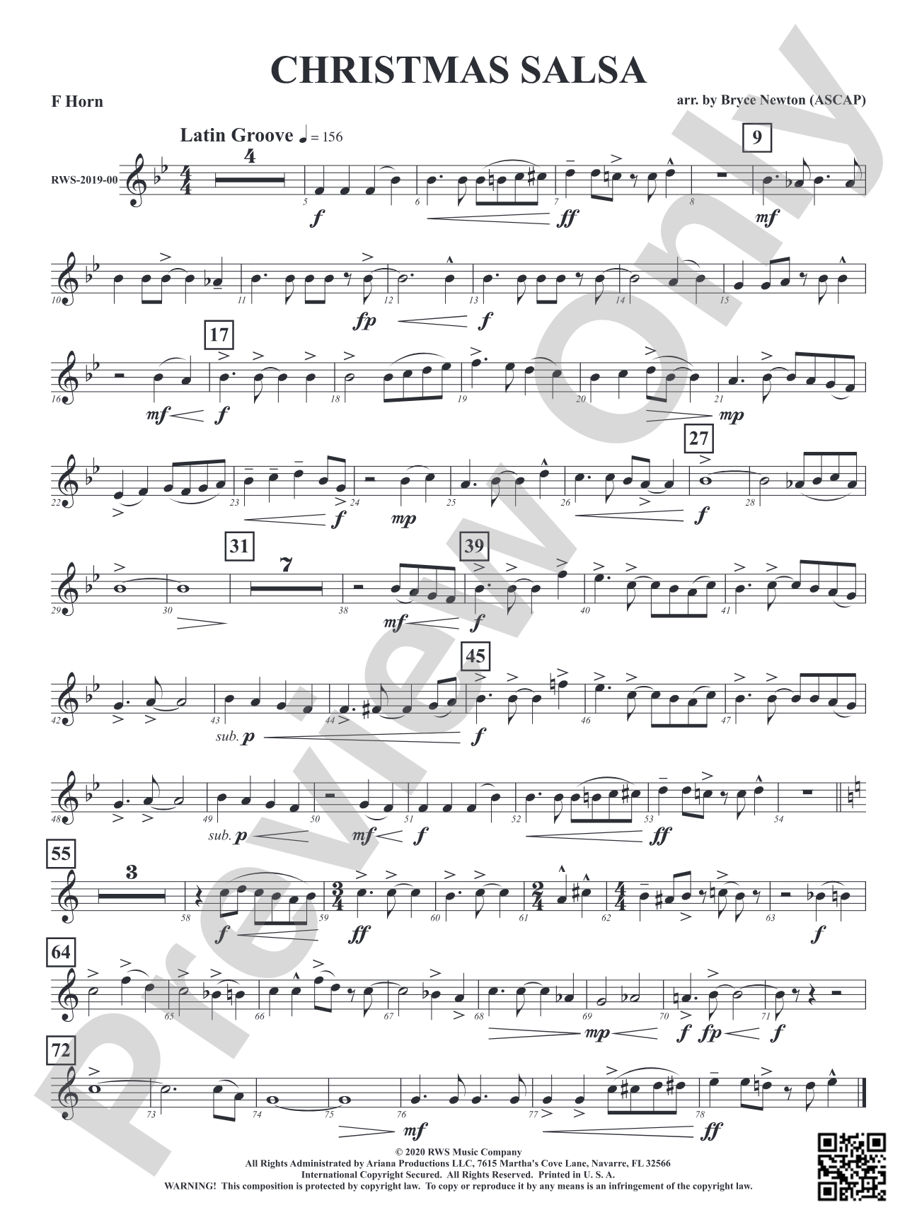 Christmas Salsa: 1st F Horn