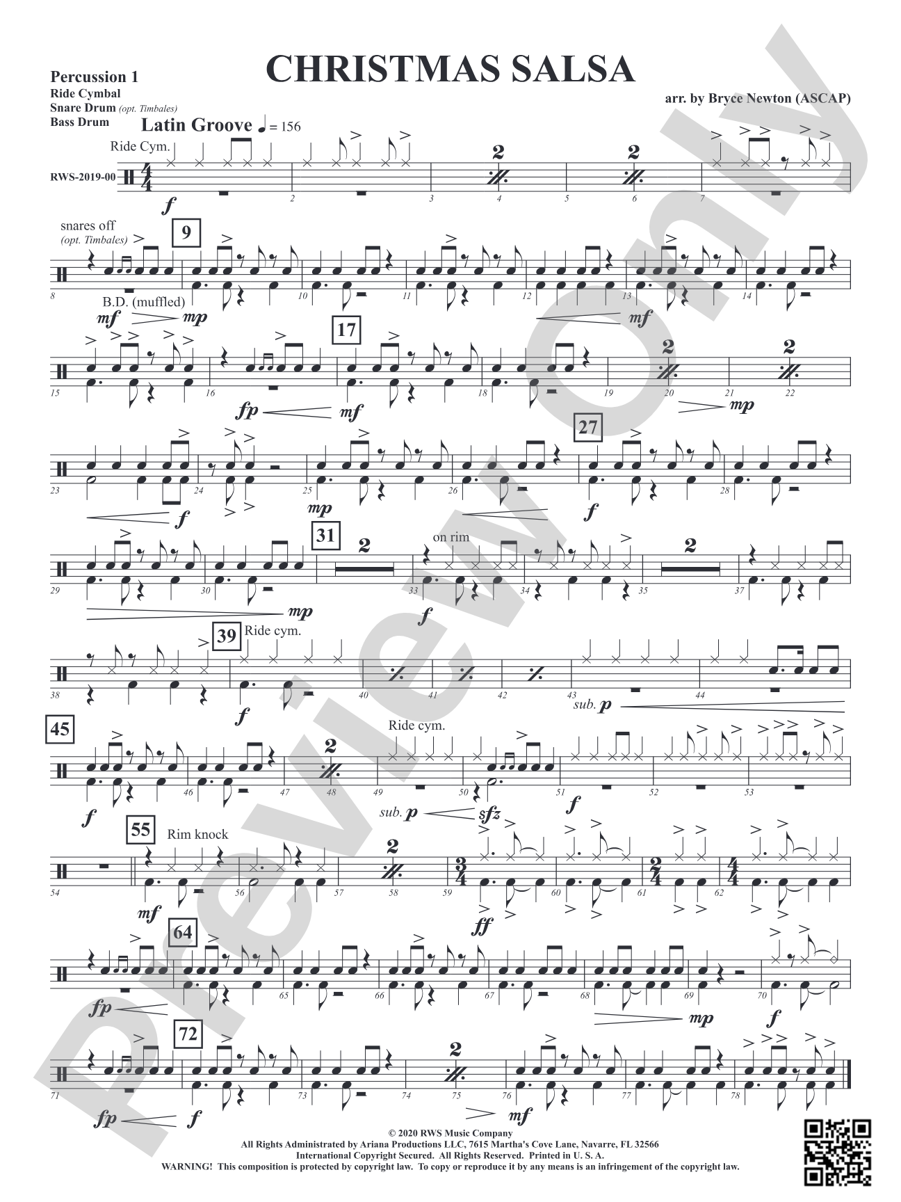 Christmas Salsa: 1st Percussion