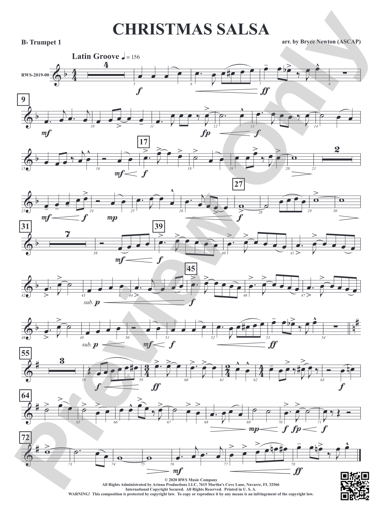 Christmas Salsa: 1st B-flat Trumpet