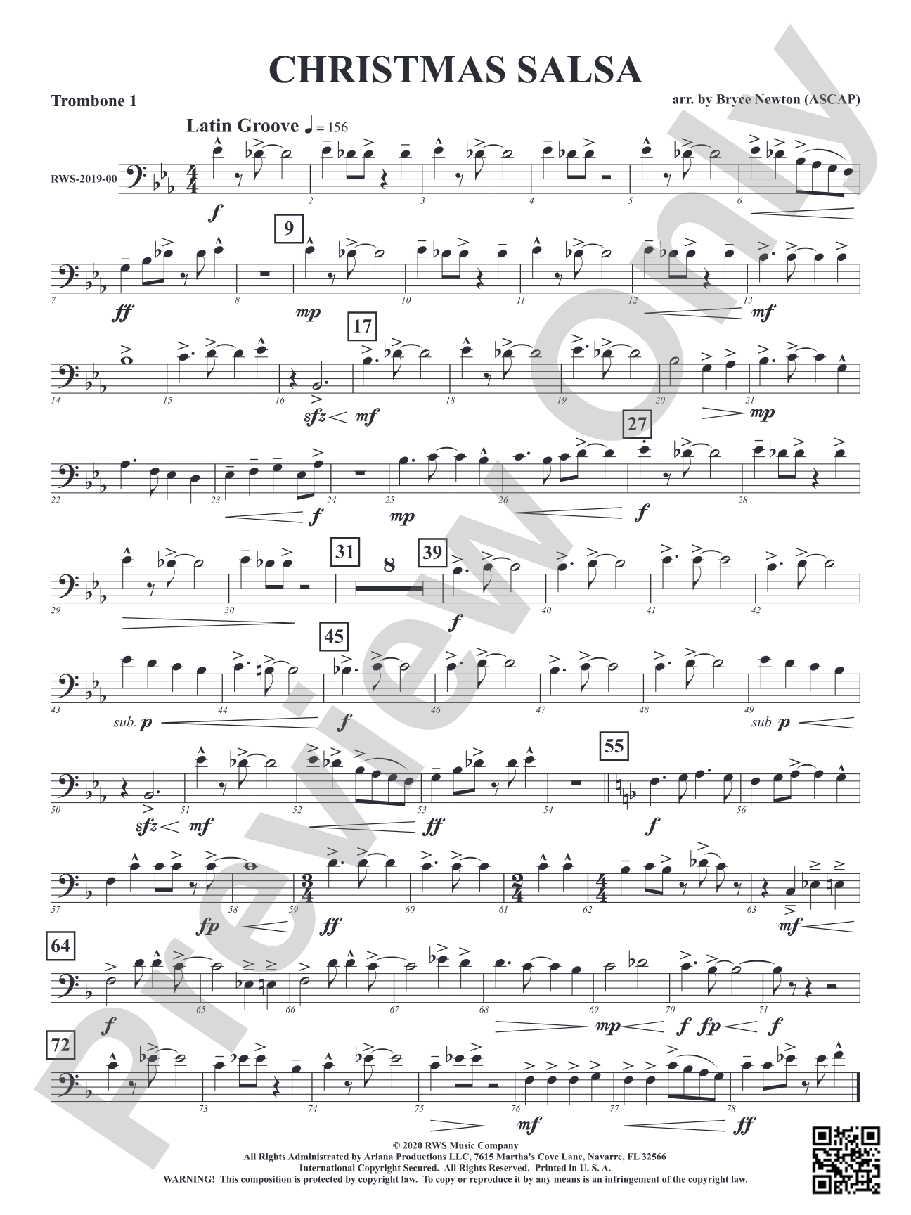 Christmas Salsa: 1st Trombone