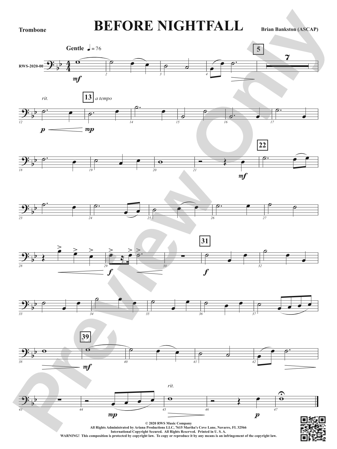 Before Nightfall: 1st Trombone