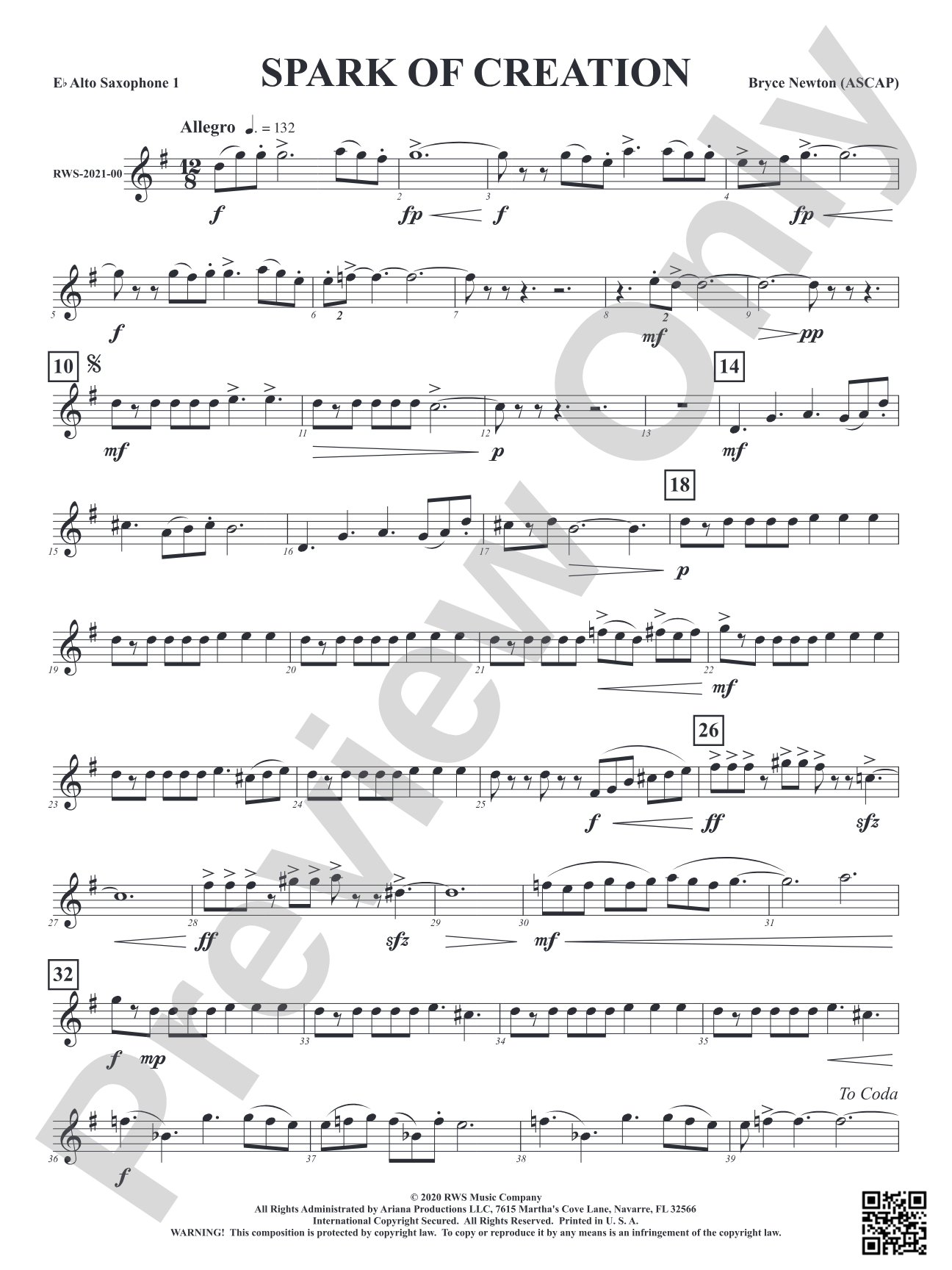 Spark of Creation: 1st E-flat Alto Saxophone